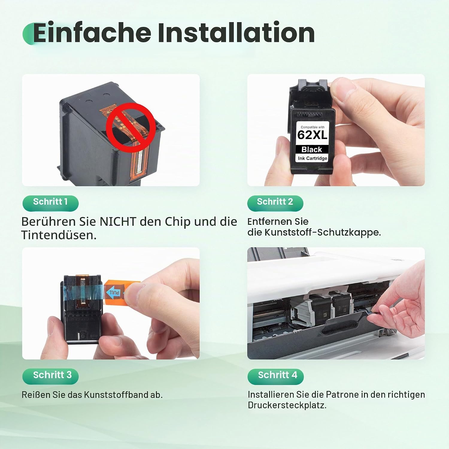 Detalle de 62XL Schwarz und Farbe – Kompatible HP 62 XL Druckerpatronen im Multipack