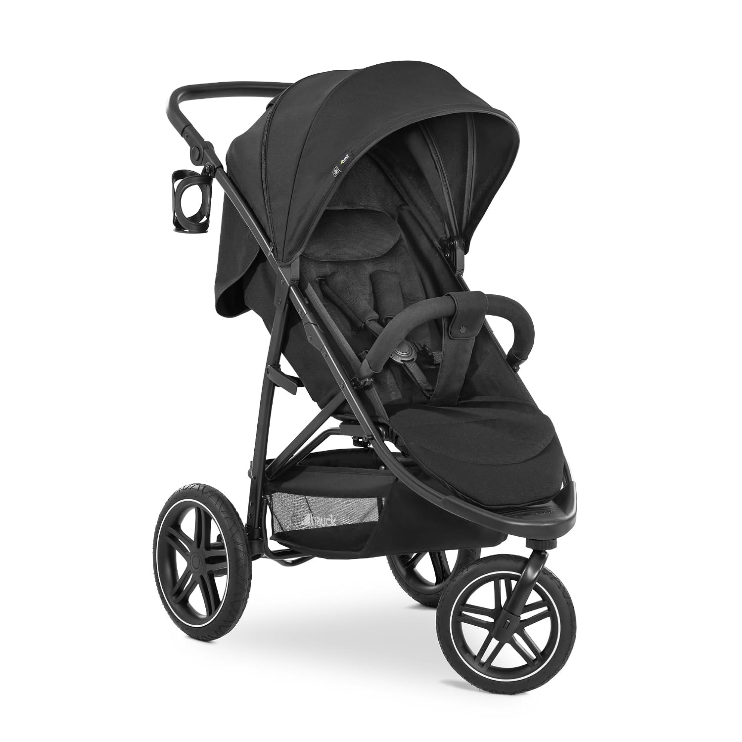 hauck Rapid 3R Schwarz – Dreirad-Kinderbuggy mit Federung, Liegeposition und UV-Schutz 50+