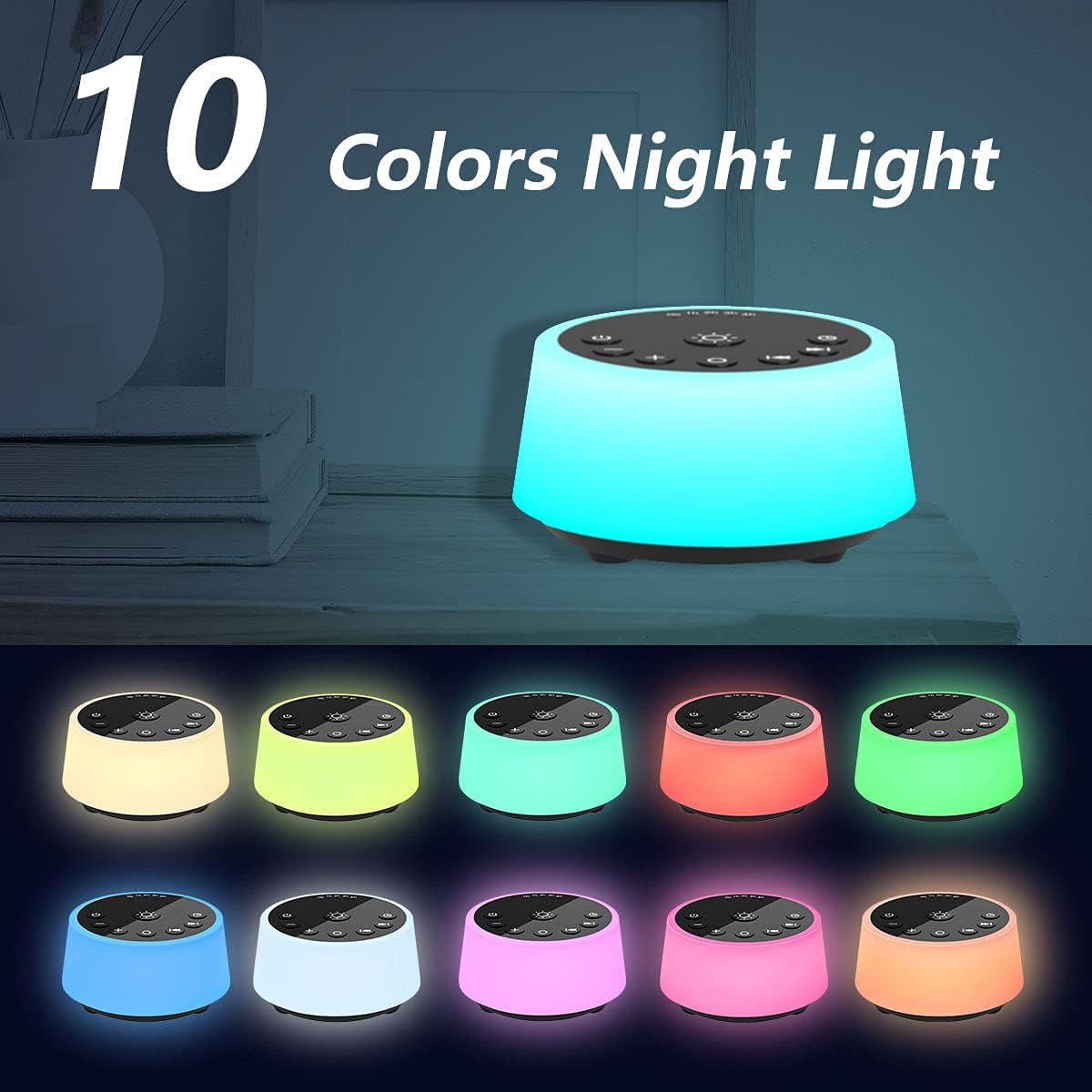 Detalle de Color Noise Sound Machines with 10 Colors Night Light
