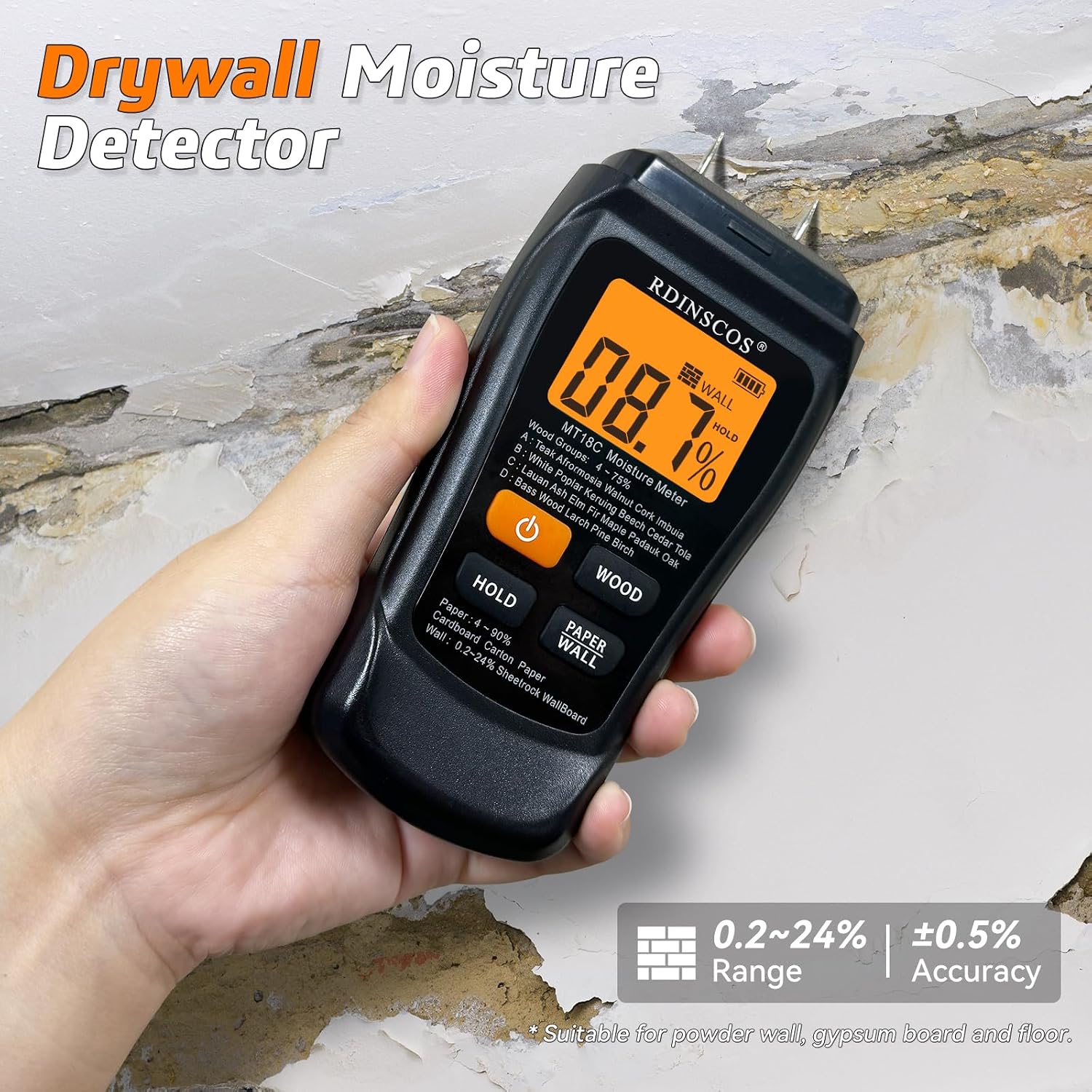 Thumbnail 4 de RDINSCOS Pin-Type Moisture Meter 2‑pin for timber