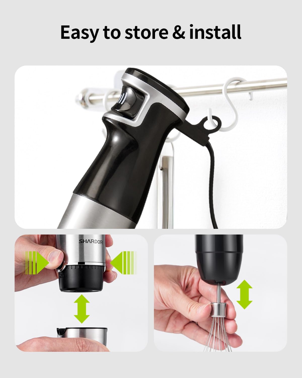 Thumbnail 6 de Hand Blender 1200W 3‑in‑1 20‑speed stick mixer 🍽
