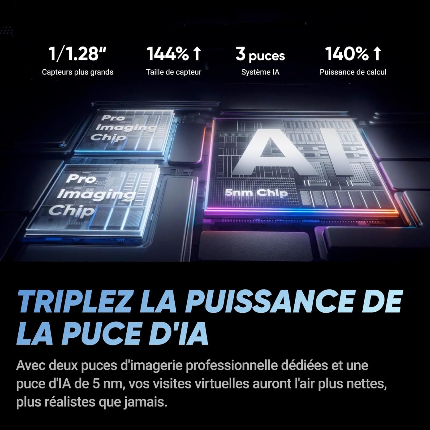 Thumbnail 2 de Insta360 X5 Pack Visite virtuelle – Photo 360º HDR 72 MP, Perche invisible 114 cm, Trépied et Batterie 2400 mAh
