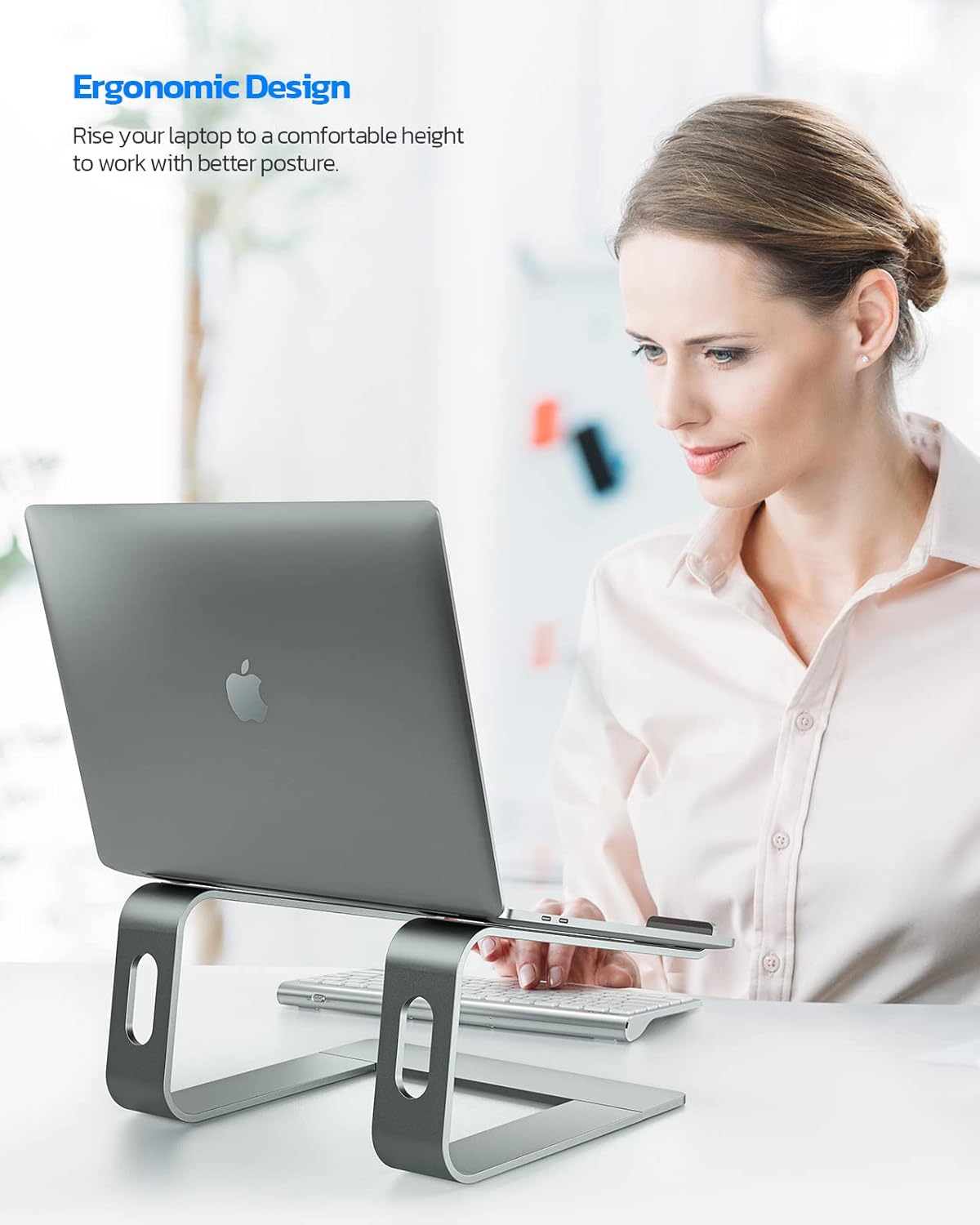 Detalle 2 de Nulaxy All-Aluminum Laptop Stand for Desk (C3) – Detachable, Ventilated, 10–16" Compatibility