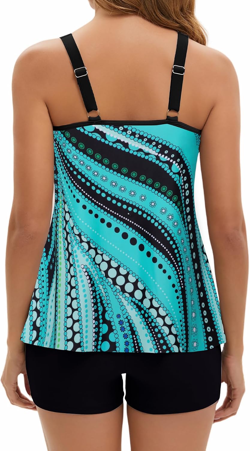 Thumbnail 2 de Arolina Tankini Swimsuits for Women: Tummy Control Two-Piece with Flowing Tankini Top and Boy Shorts