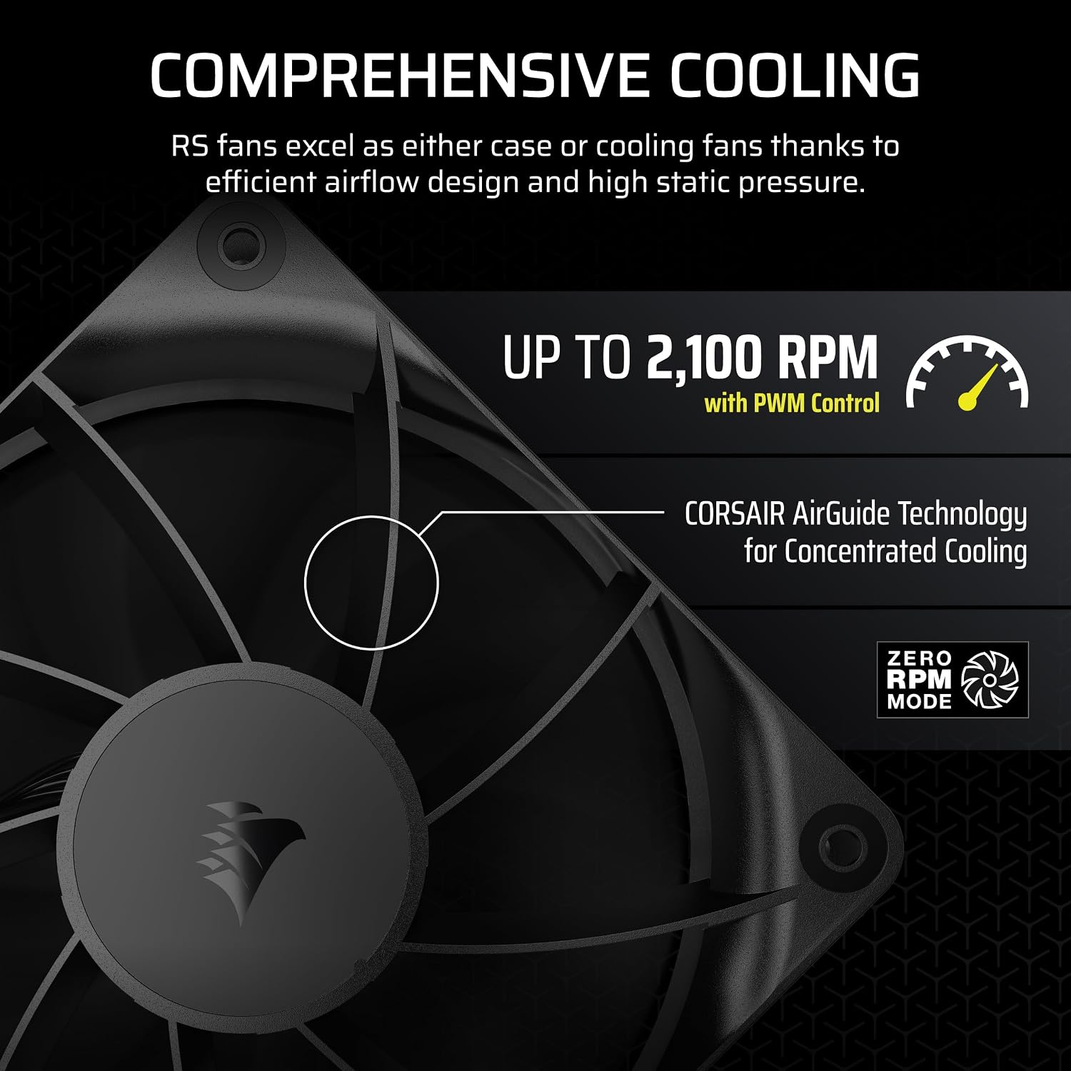 Detalle 2 de CORSAIR RS120 120mm PWM Fans triple pack