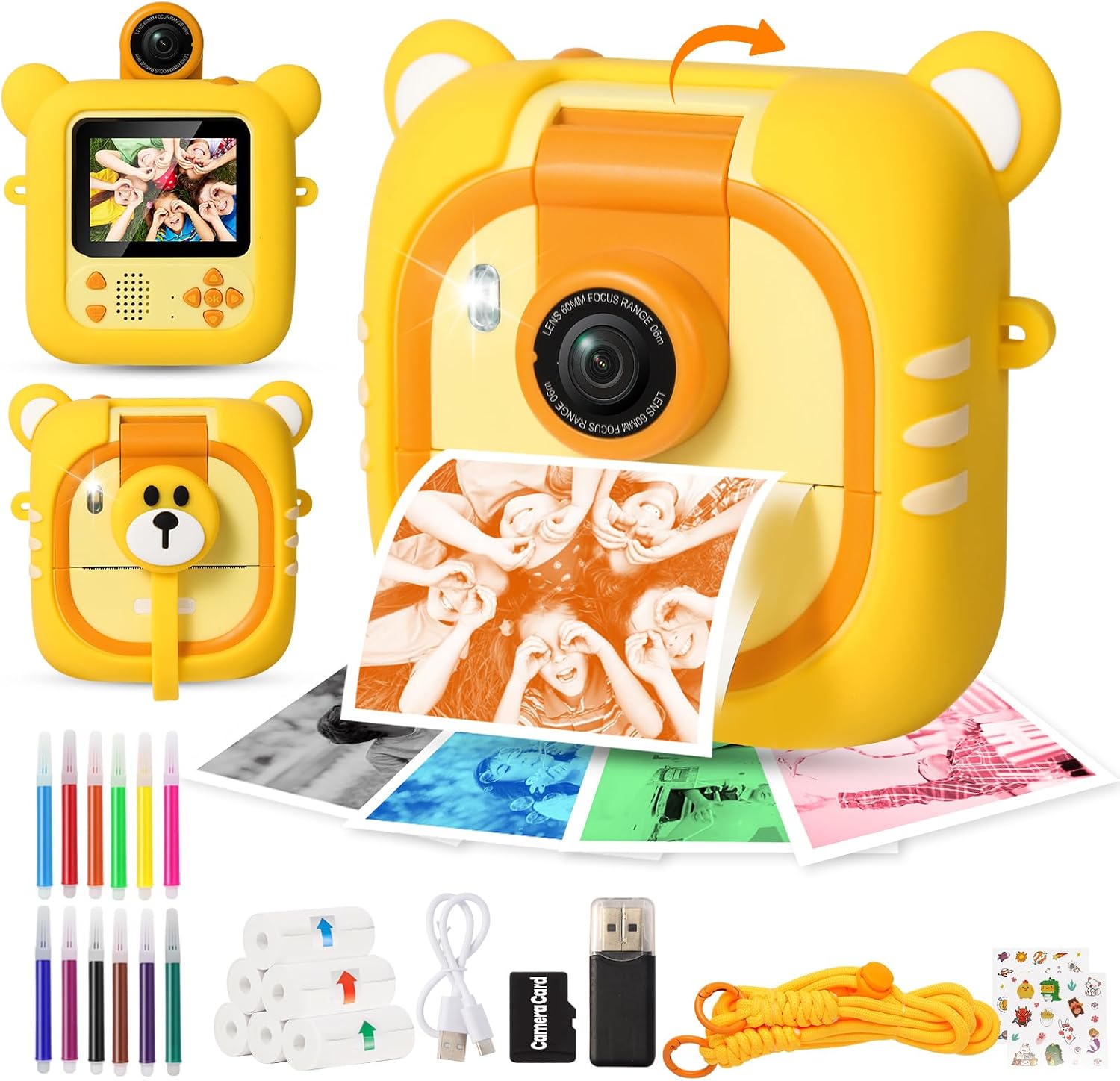 Detalle 2 de ARNSSIEN M2 instantcamera voor kinderen met 2,4-inch scherm en 180°-lens