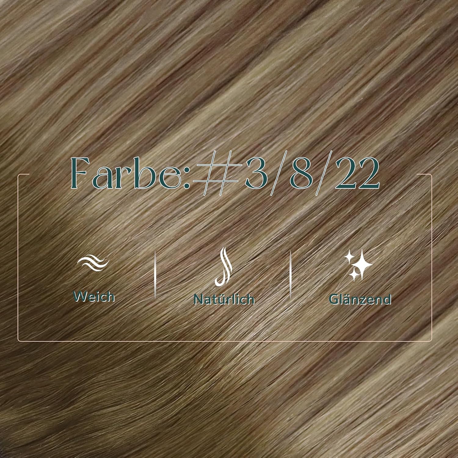 Detalle 2 de Easyouth Butterfly Tressen Echthaar Balayage Weft Extensions (Blond/Dunkelbraun) – für Damen, 80 g
