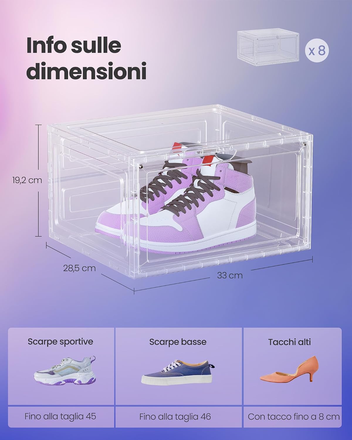 Thumbnail 5 de SONGMICS LSP506W01 Scatole per Scarpe 33x28,5x19,2 cm