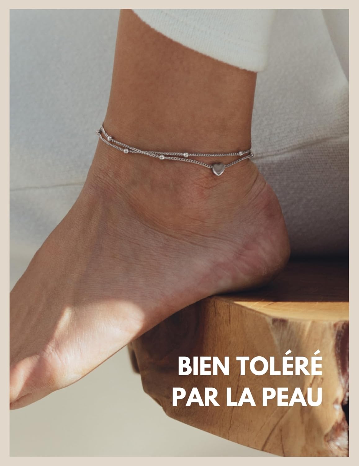 Detalle 2 de Bracelet de cheville coeur femme résistant à l'eau