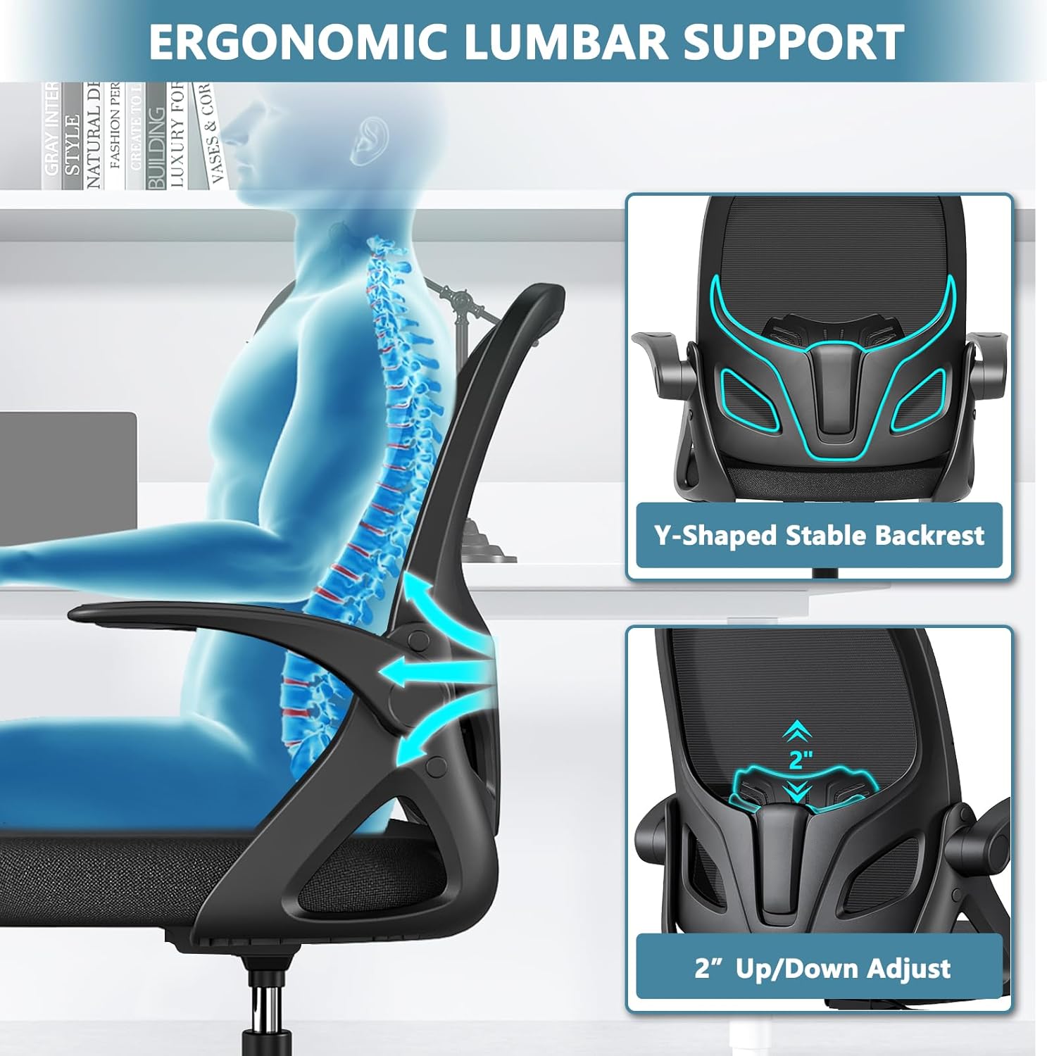 Detalle de Kensaker Tall Drafting Chair 2" Lumbar Support