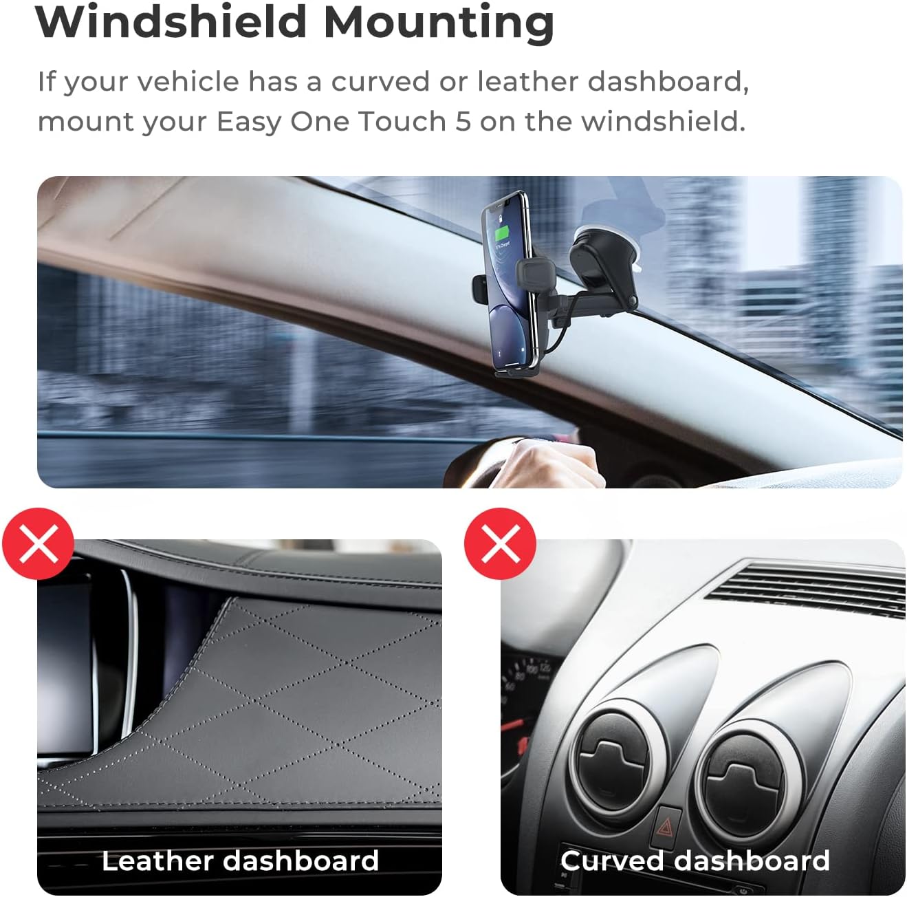 Thumbnail 5 de iOttie Easy One Touch Wireless 2 Qi Car Charger Dashboard Mount