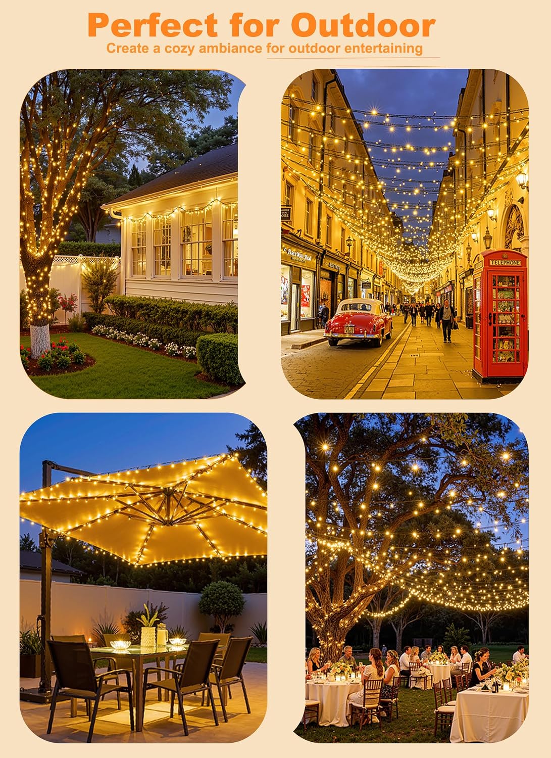 Detalle 2 de Minetom Solar String Lights 40 ft