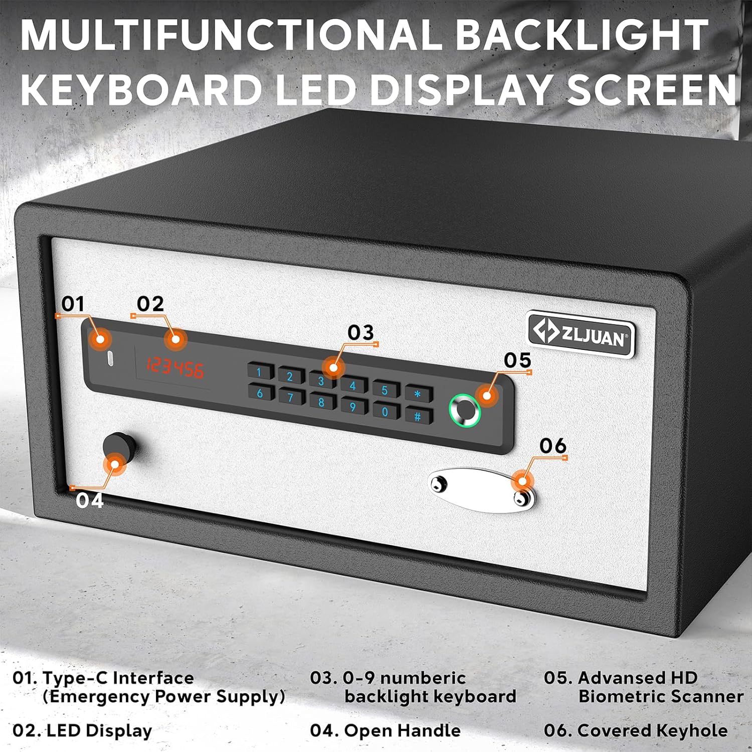 Thumbnail 4 de Z ZLJUAN Hotel Safe 1.1 Cu Ft biometric safe 🔒