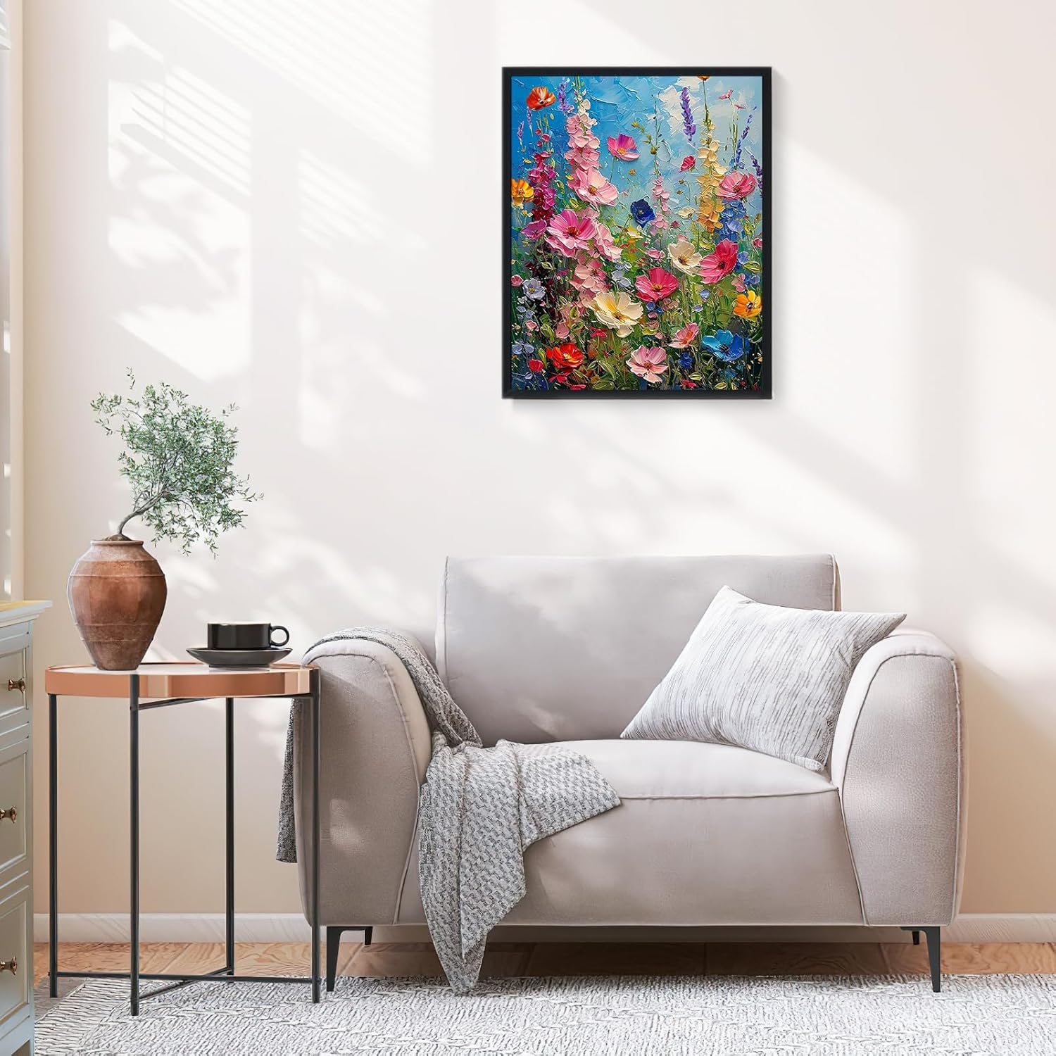 Thumbnail 1 de gelrovaled Malen nach Zahlen für Erwachsene „Flowers“ (DIY-Ölgemälde-Kit) ohne Rahmen, 40x50 cm