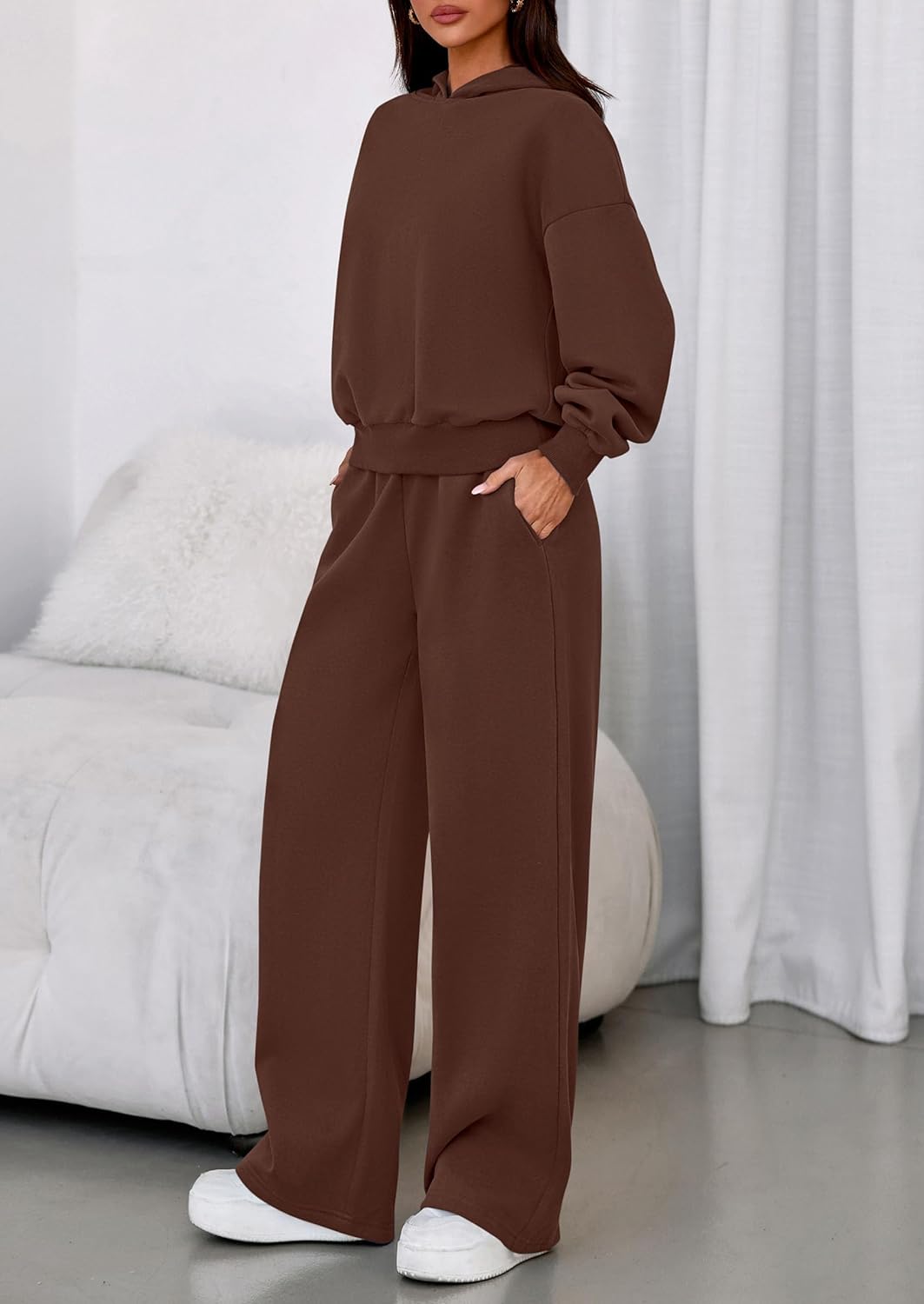 Thumbnail 2 de PRETTYGARDEN Women’s 2-Piece Sweatsuit Set (Hoodie + Wide-Leg Pants) for Casual Winter Wear