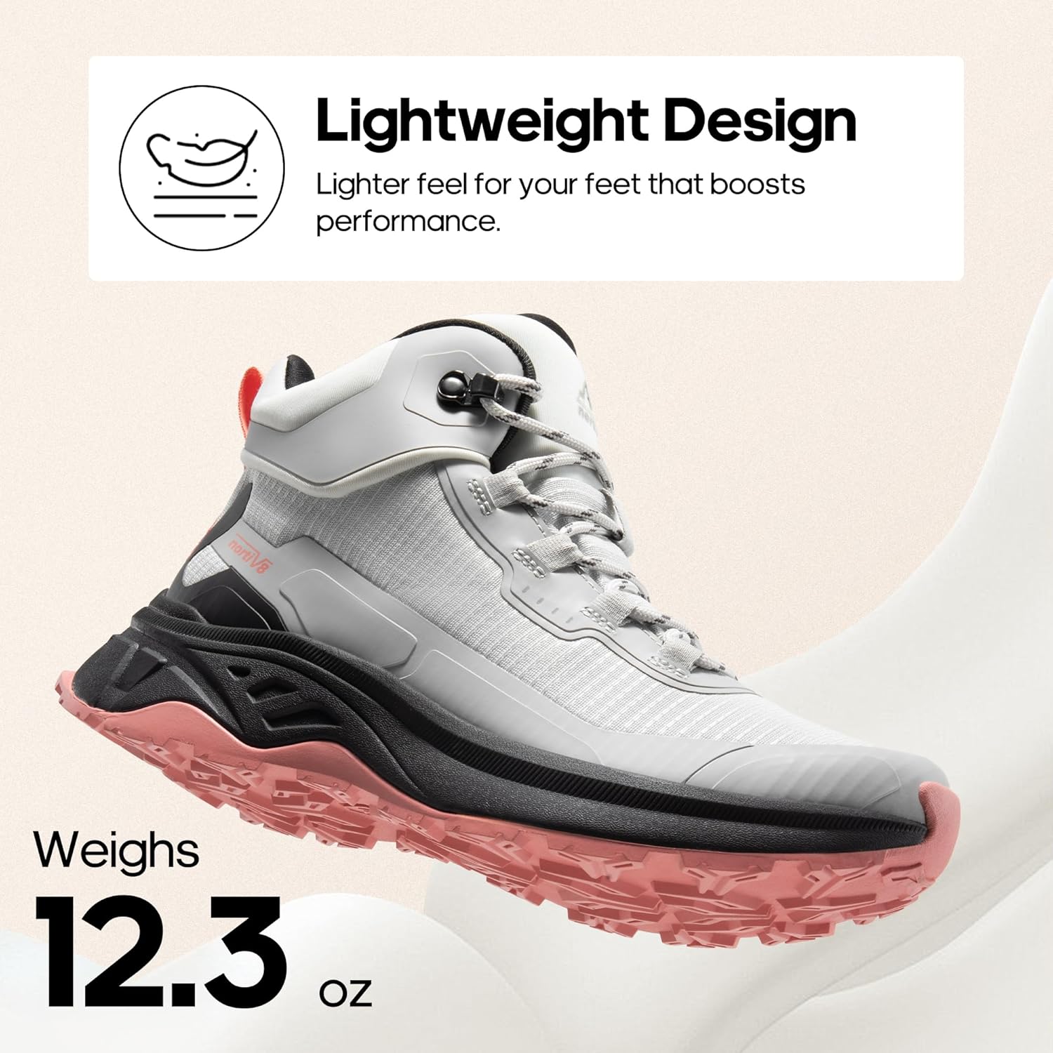 Detalle de NORTIV 8 Damen-Wanderschuhe „8 Wanderschuhe“ – leichte, wasserdichte Trekking-Schuhe für Outdoor