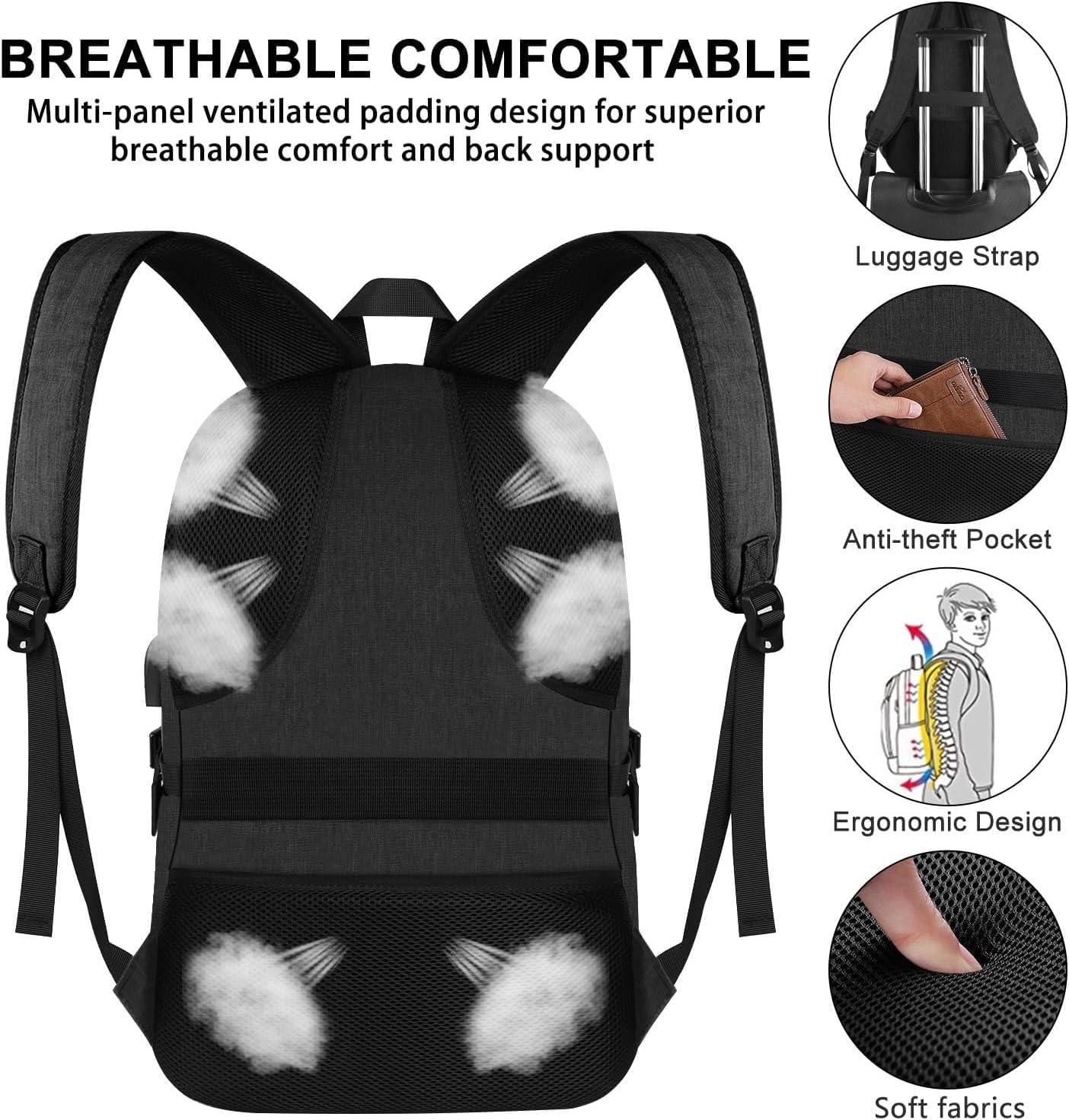 Thumbnail 4 de VSNOON Anti-Theft 17.3-inch Laptop Backpack