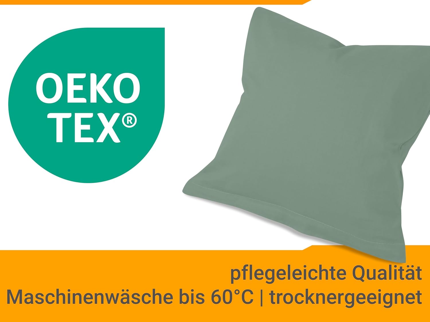 Thumbnail 5 de Housse Coussin 40x40 Coton – Lot de 2 Salbei par npluseins, 100% coton, design moderne