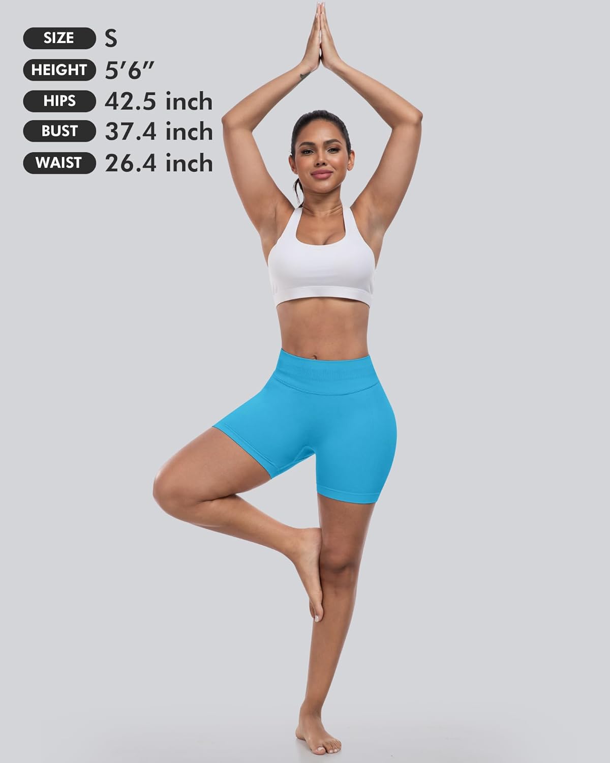 Thumbnail 3 de CHRLEISURE Workout Gym Biker Shorts 4-Piece Set: High-Waisted Scrunch Butt, Seamless & Squat-Proof