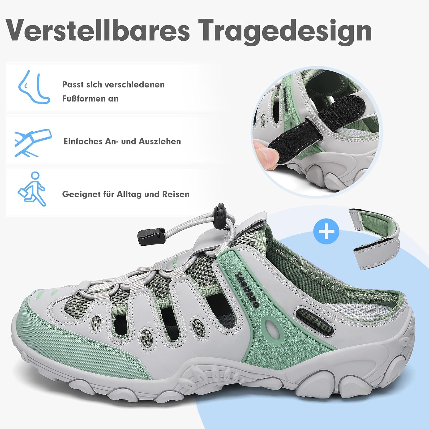 Thumbnail 6 de SAGUARO Sandalen Herren/Damen – Bequeme, atmungsaktive Outdoor Trekking-Sandalen mit geschlossenen Zehen