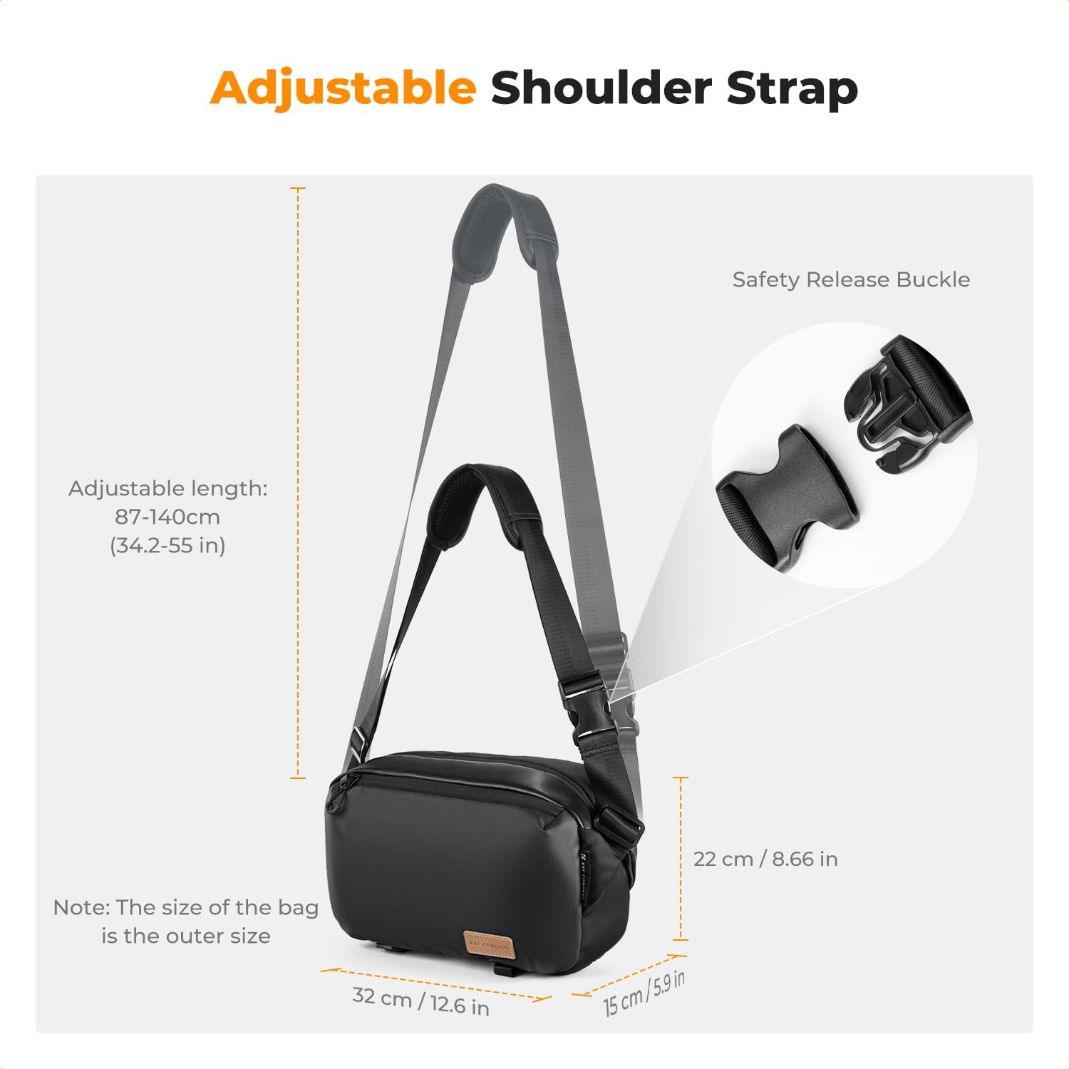 Detalle 2 de K&F CONCEPT borsa tracolla per fotocamera 10 L