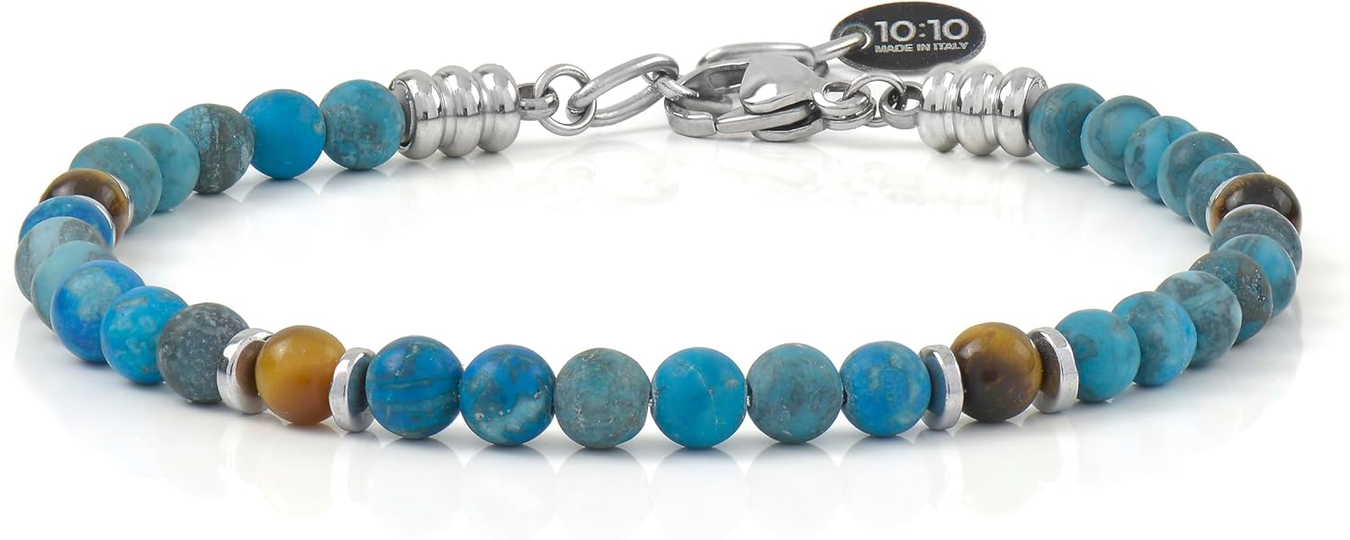 Thumbnail 1 de 10:10 Bracciale Uomo Pietre Naturali 4 mm