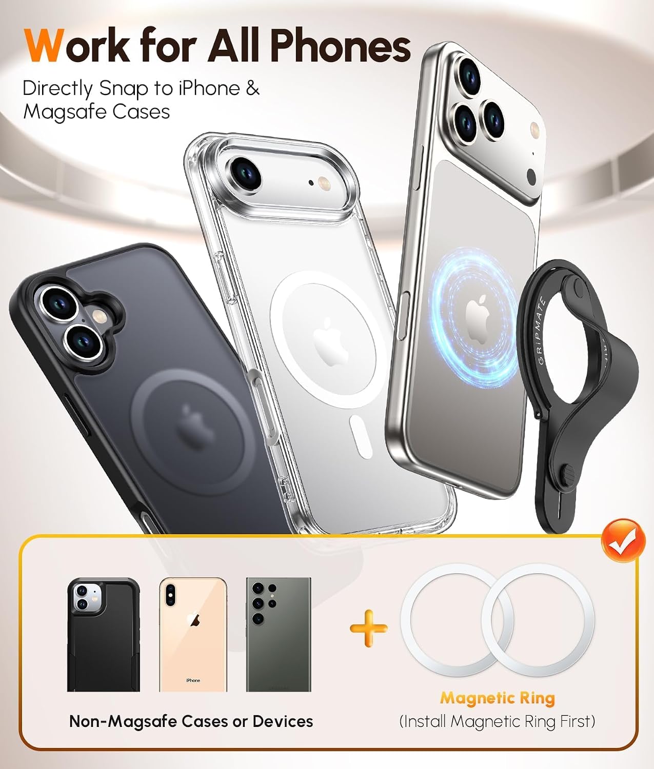 Detalle de GripMate 2nd Magnetic Phone Ring Holder for MagSafe