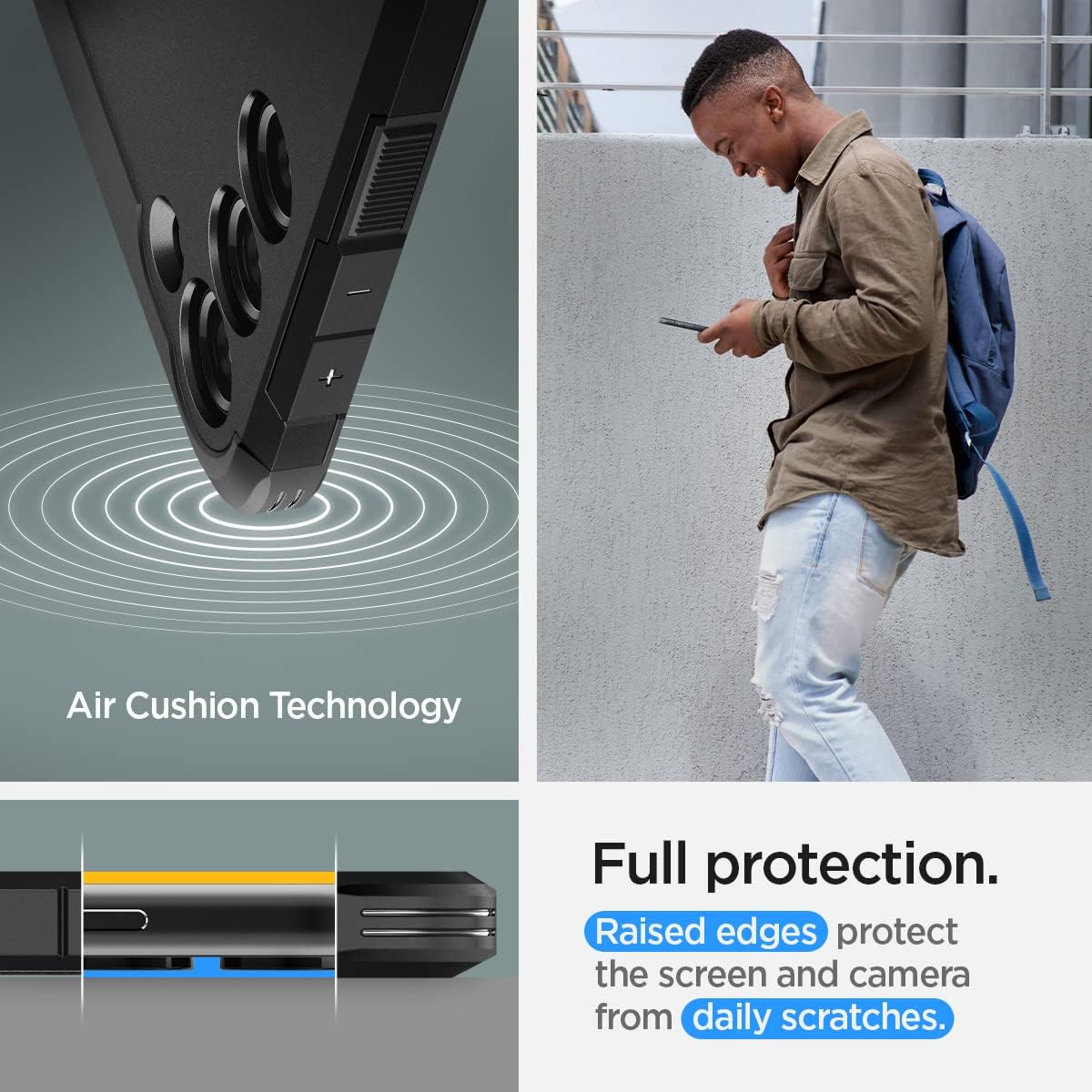 Detalle de Spigen Cover Tough Armor per Samsung Galaxy S23 Plus (S23+ 5G) in nero