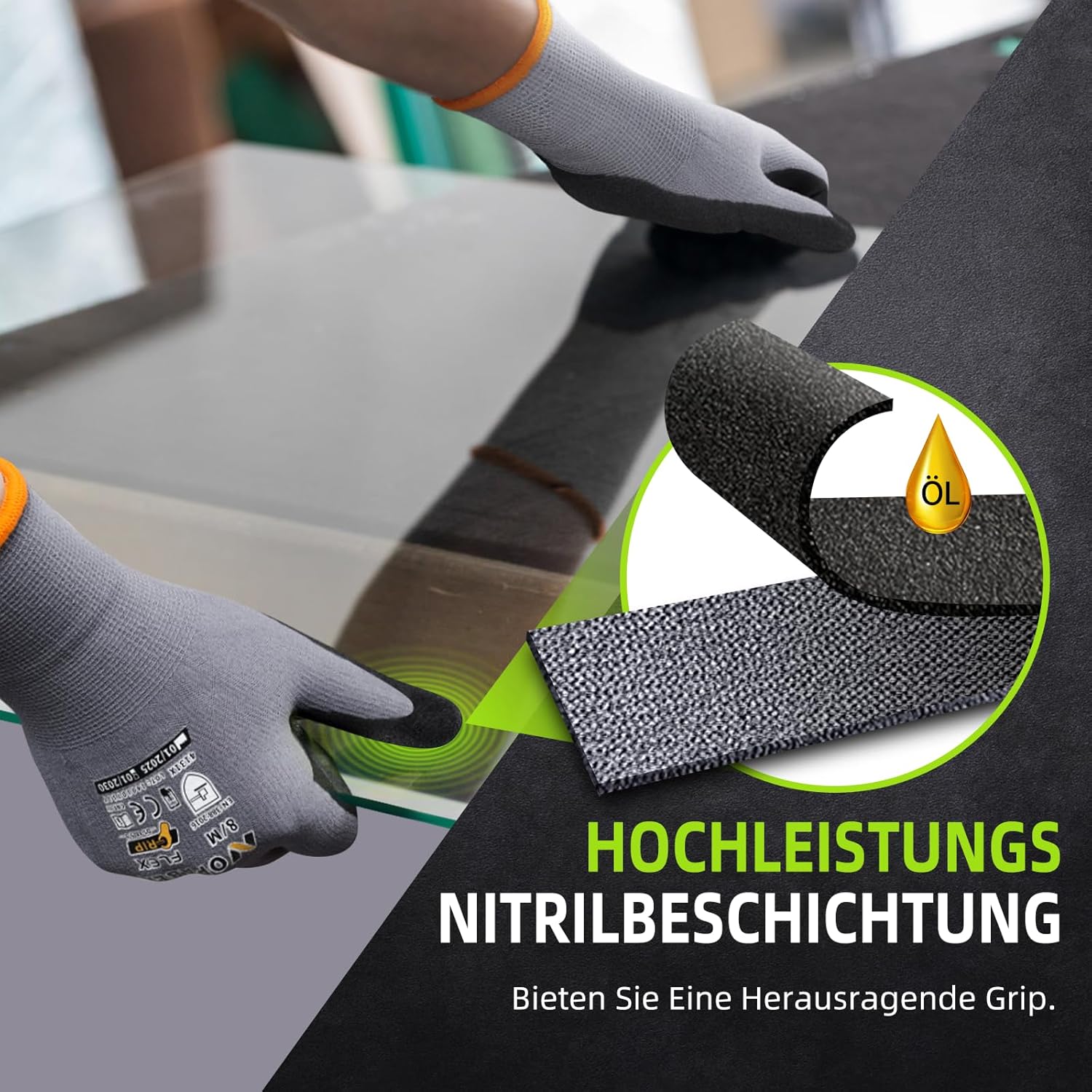 Thumbnail 2 de 6 Paar Arbeitshandschuhe Größe 9 🧤