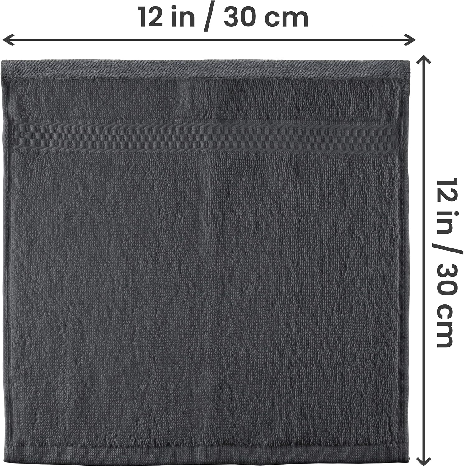 Detalle 2 de Utopia Towels UTLUX1313GRAY12 Washcloths, 12-Pack, Grey, 600 GSM Cotton