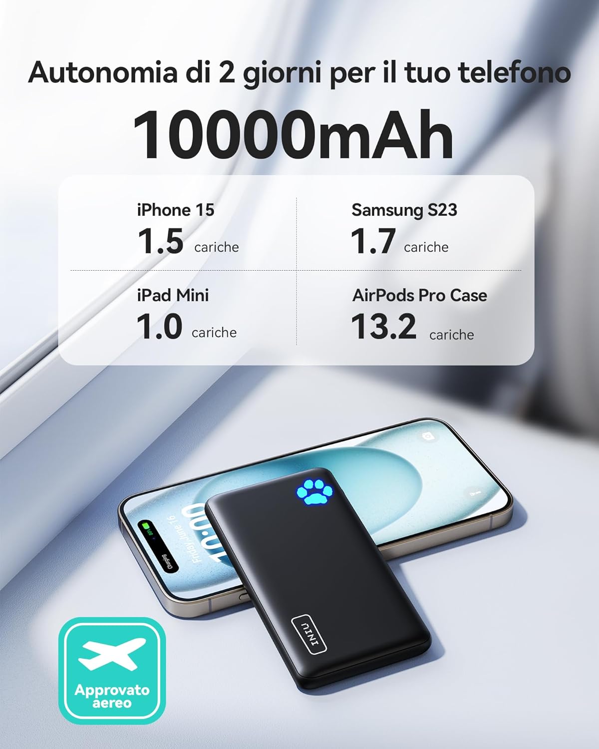 Thumbnail 4 de INIU Power Bank 10000 mAh ultra sottile per smartphone