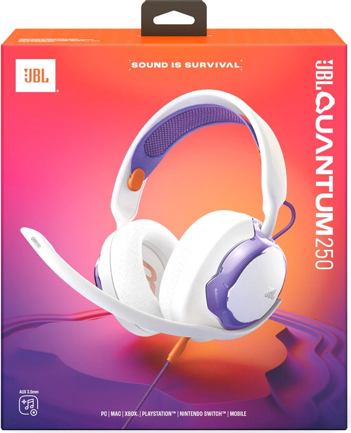 Thumbnail 6 de JBL Quantum 250 Weiß – Gaming Headset mit 50 mm Carbon-Treiber
