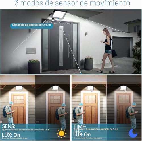 Detalle 2 de YZYFACAI Foco LED Exterior 50W con Sensor de Movimiento IP67, 5000 lm y 7000K