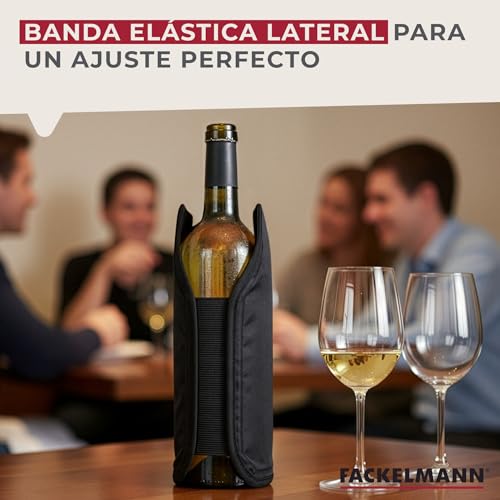 Detalle de Funda Enfriadora Fackelmann para Botellas: collar enfriador de gel para vino y cava