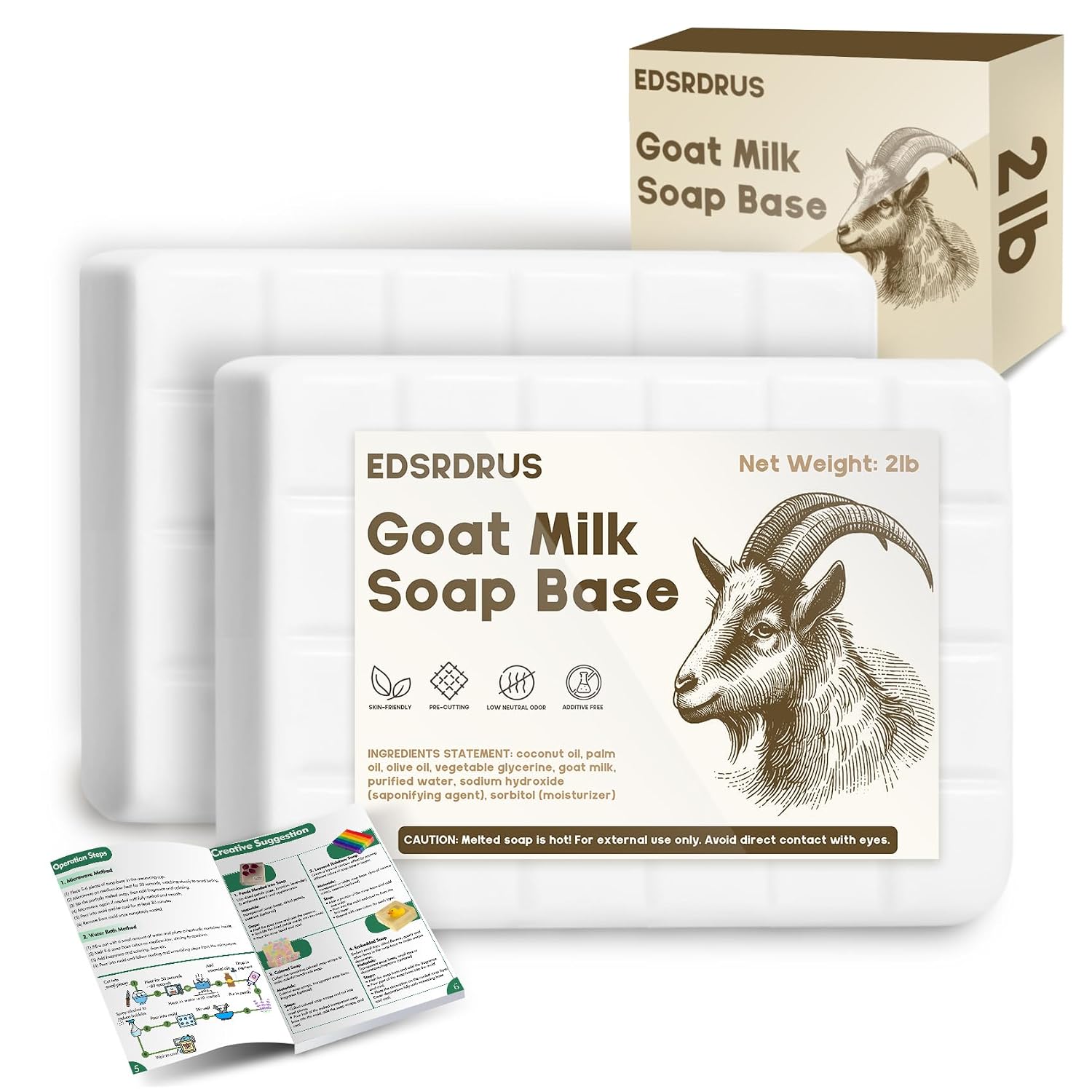 Detalle de EDSRDRUS Goat Milk Soap Base 2 lb