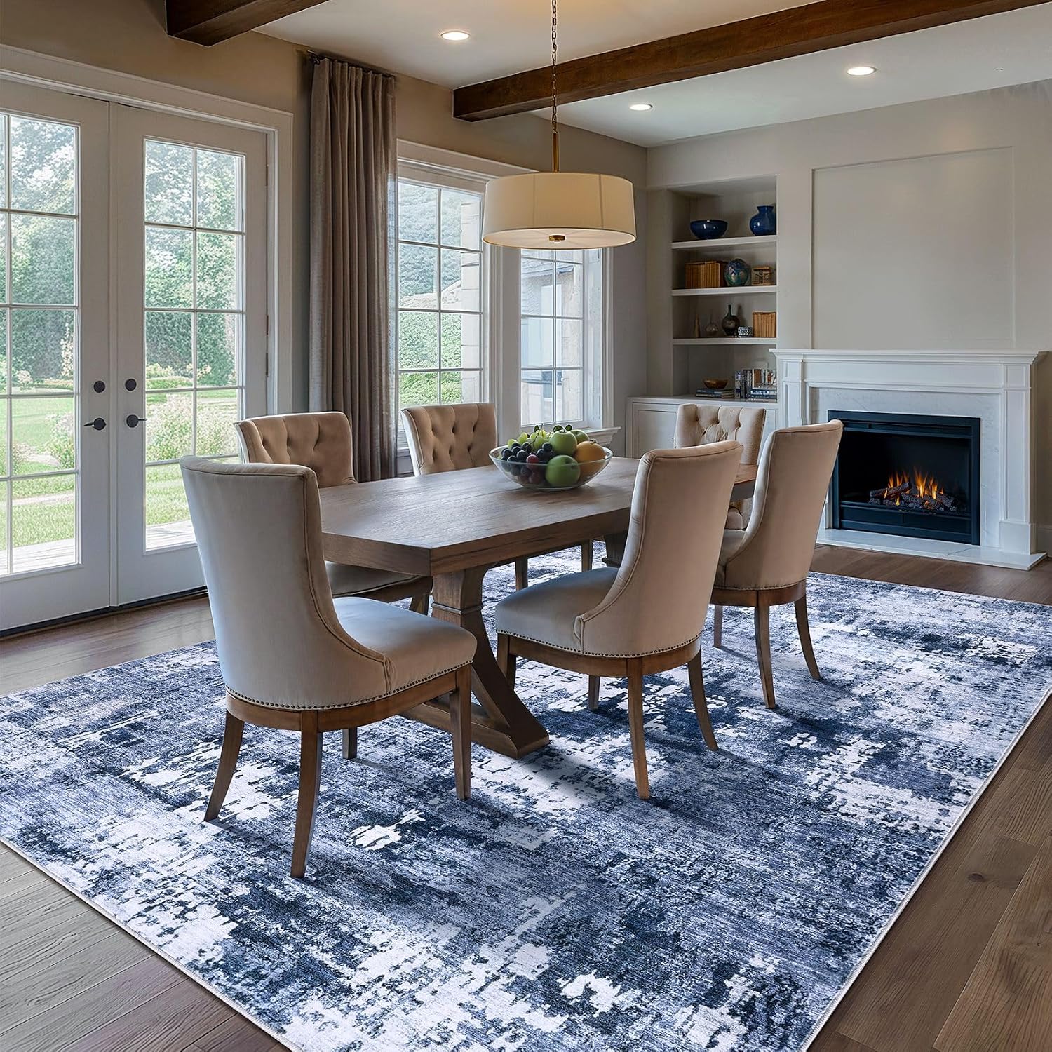 Detalle 2 de DMOYEST 8x10 Washable Navy Blue Area Rug ๐ก