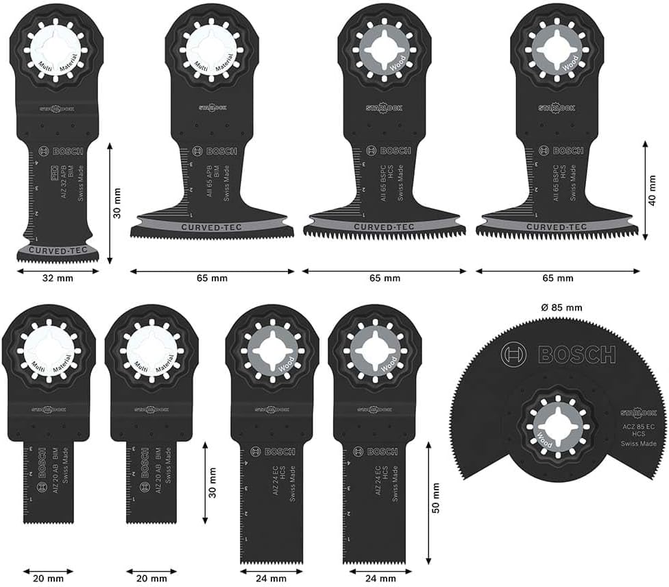 Thumbnail 4 de Bosch 9x set di lame per legno e metallo tenero con attacco Starlock (9 pezzi) – per utensile multifunzione
