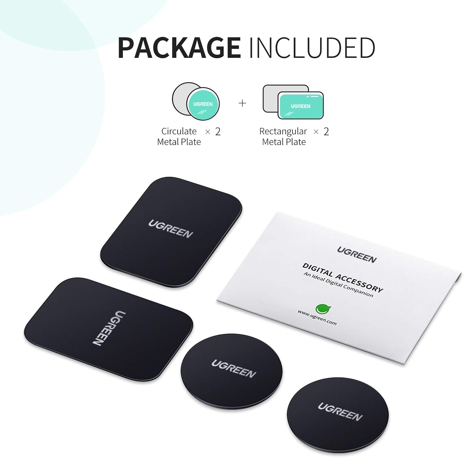 Thumbnail 6 de UGREEN Placca Metallica Adesiva 4 Pezzi 1.8" x 2.6"