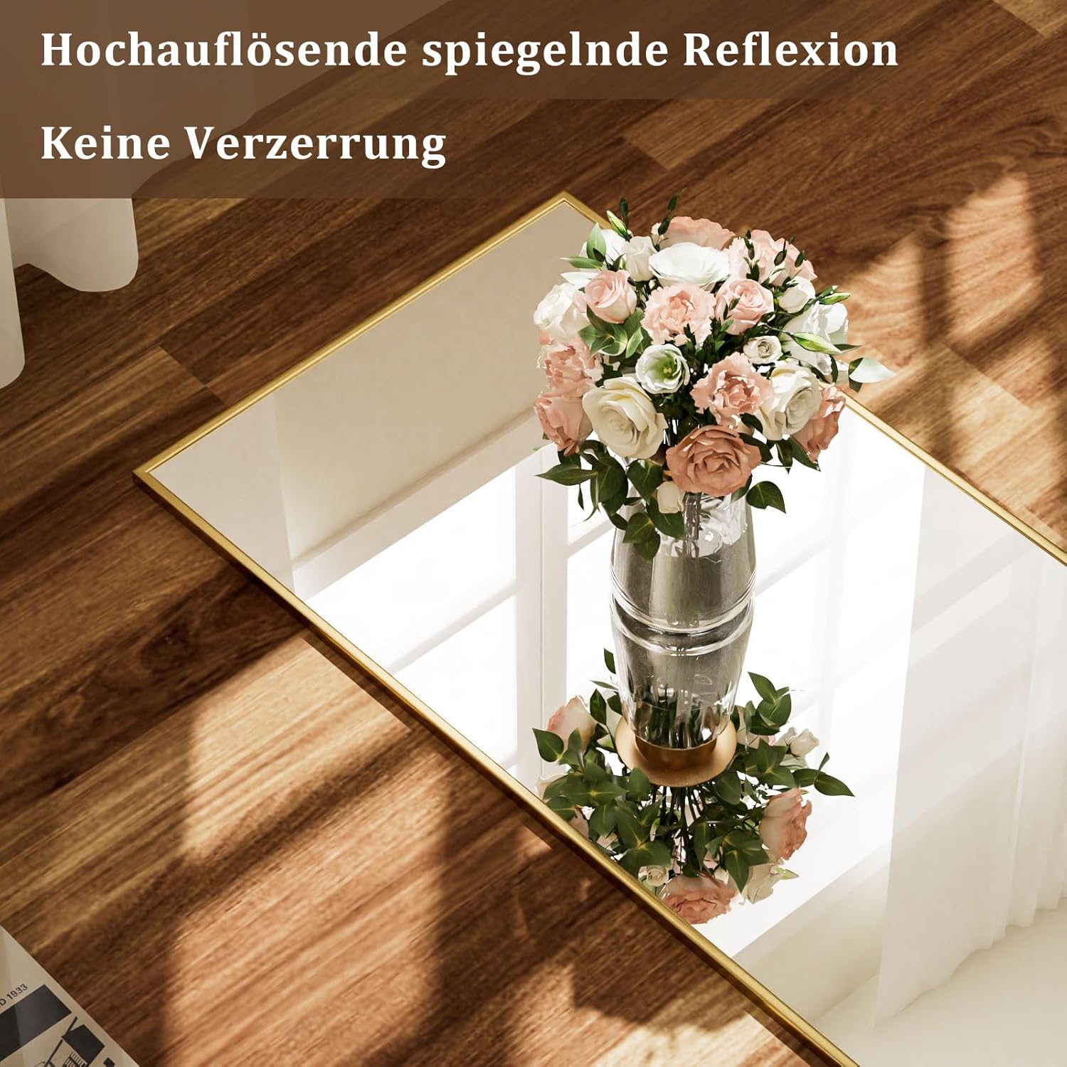 Thumbnail 3 de BEAUTYPEAK Ganzkörperspiegel 150x40 cm – Stand- oder Wandspiegel mit Aluminiumrahmen und verzerrungsfreier Reflexion
