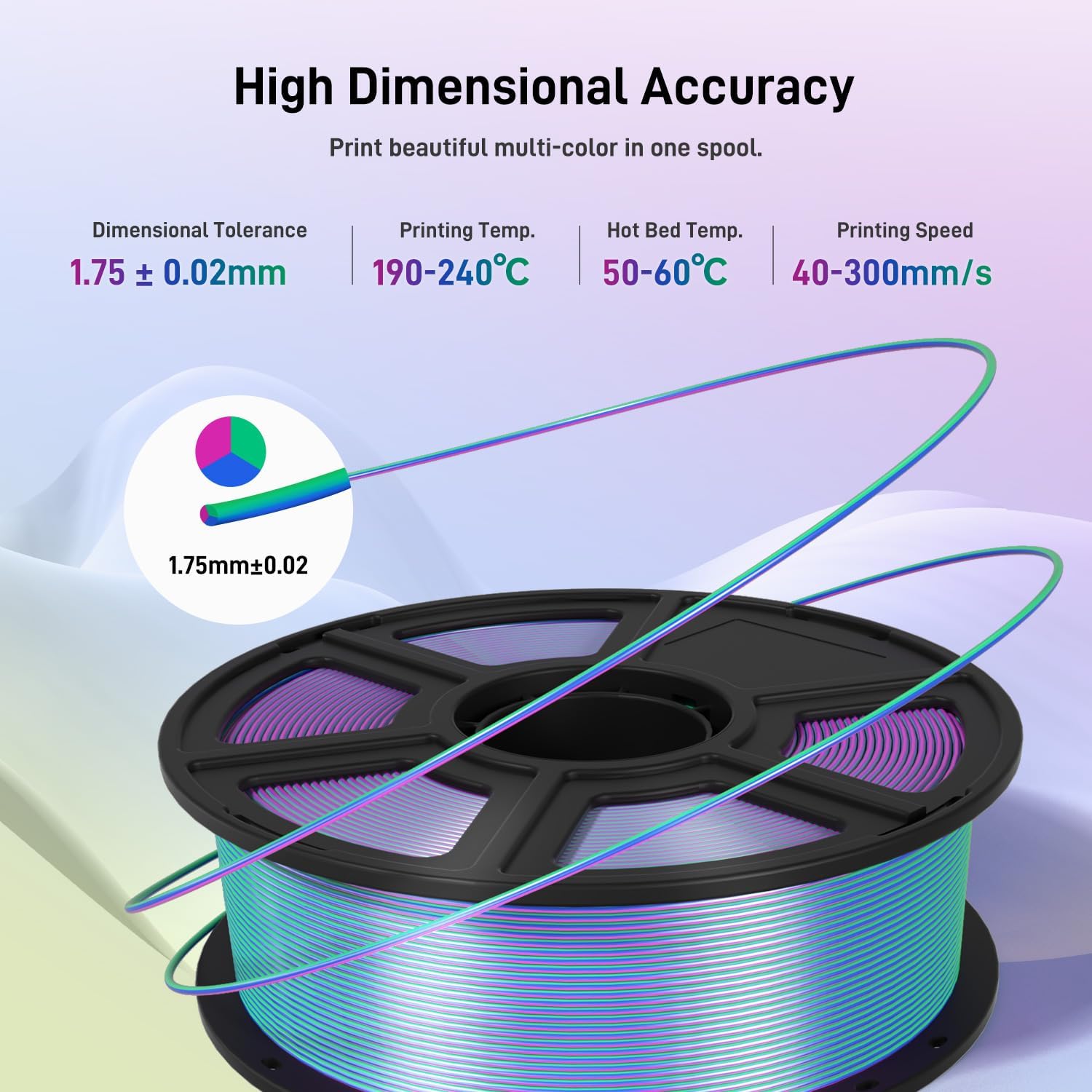 Thumbnail 4 de FLASHFORGE Silk Tri-Color PLA Filament 1.75mm