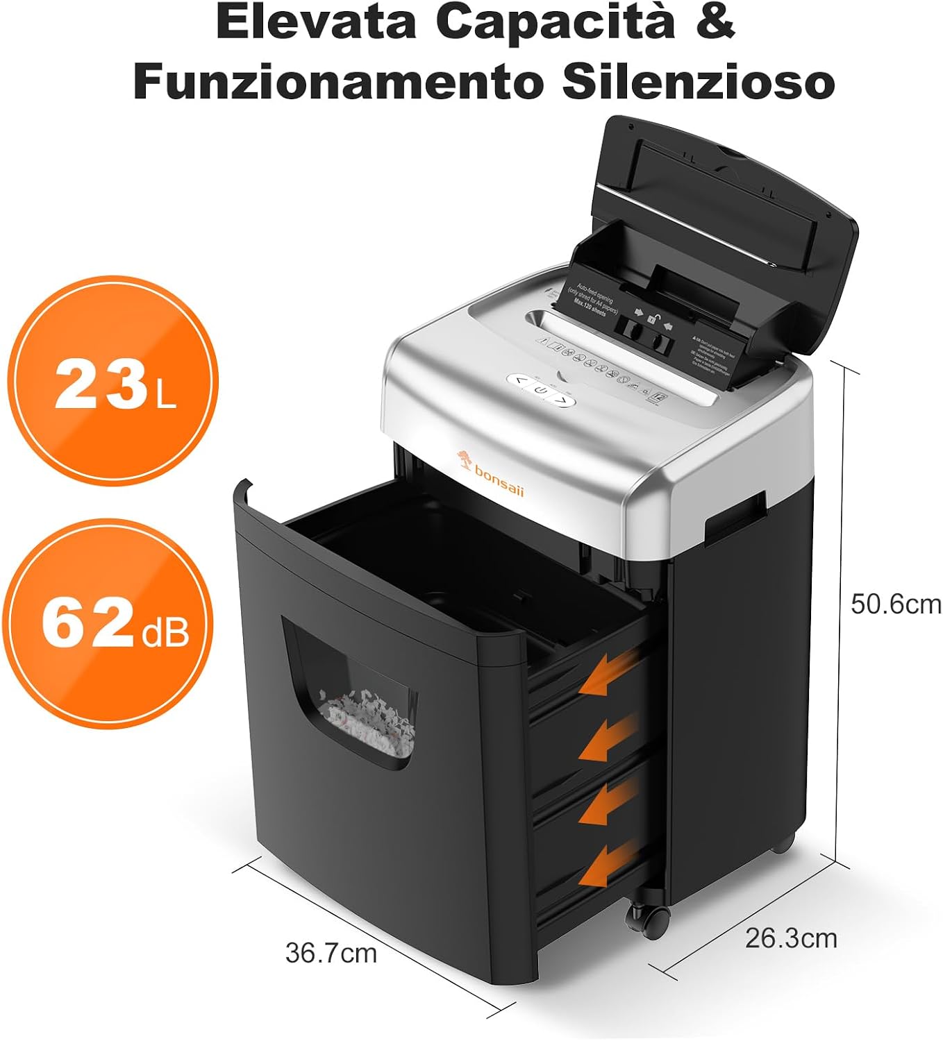 Thumbnail 5 de Bonsaii trituratore documenti 120 fogli P-4