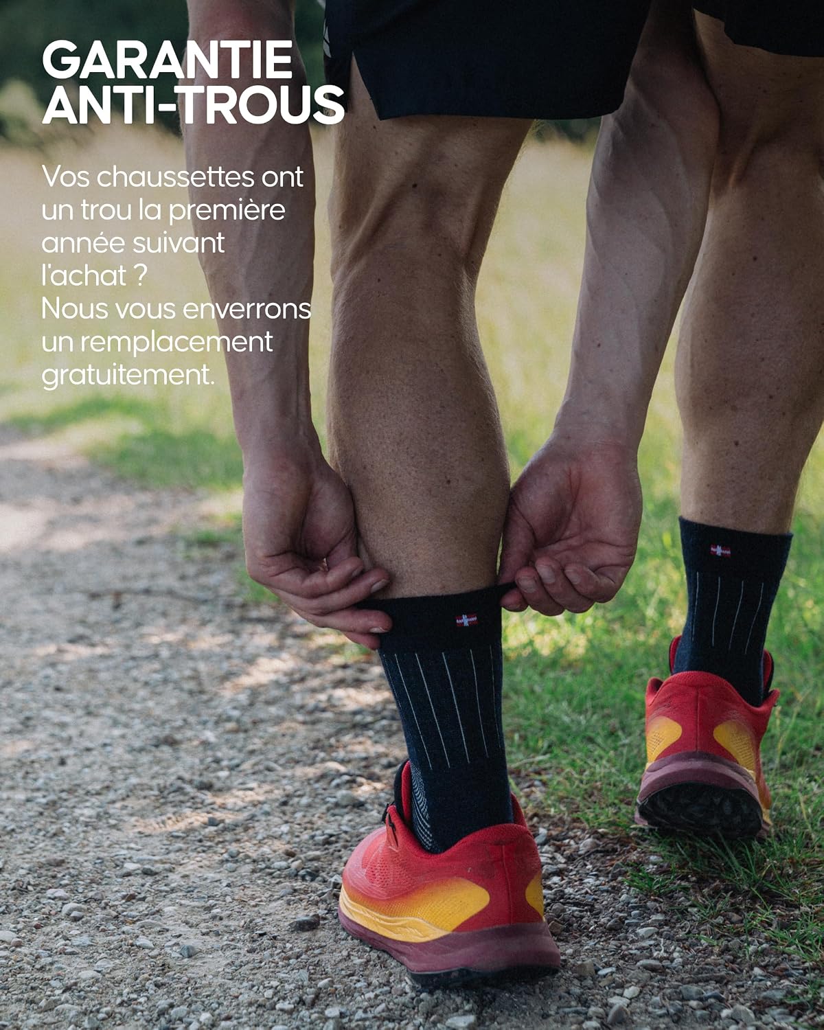 Detalle de DANISH ENDURANCE Chaussettes de cyclisme en laine mérinos thermiques (lot de 2) pour homme et femme