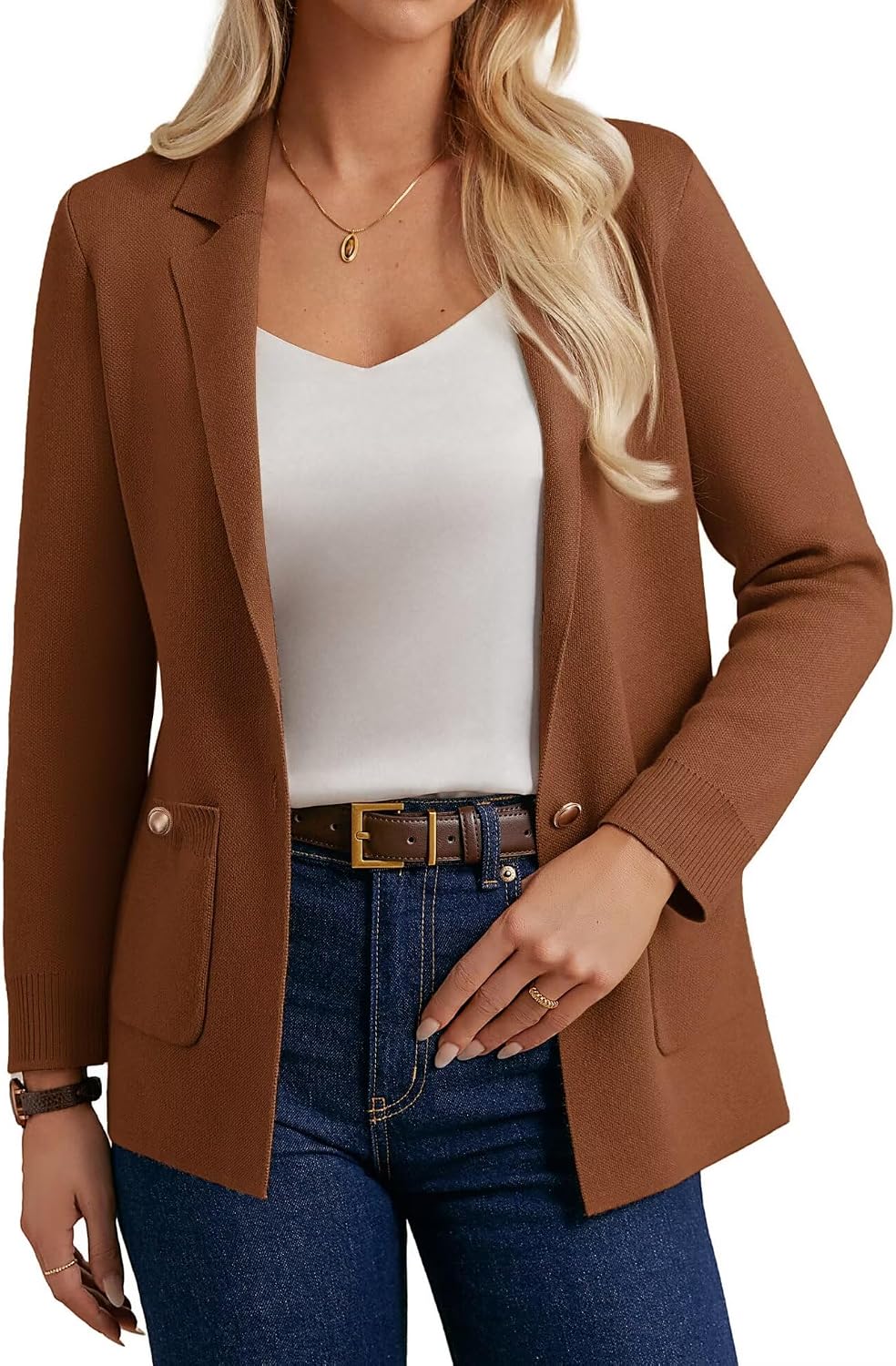 Detalle de GRACE KARIN Sweater Blazer Open Front Cardigan