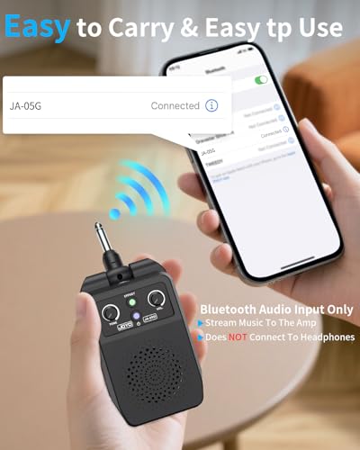 Detalle de JOYO JA-05G Mini Amplificateur Guitare Électrique 5W – Bluetooth, 4 Effets Intégrés et Rechargeable