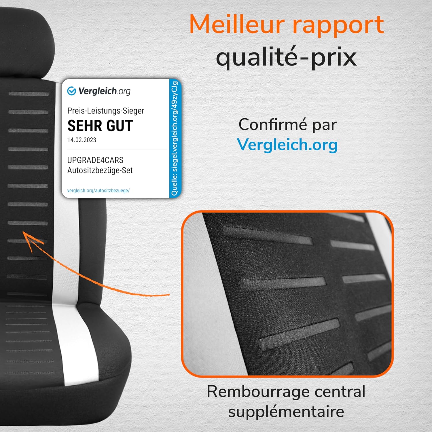 Detalle de upgrade4cars Housses Siège Avant universelles 4 pcs