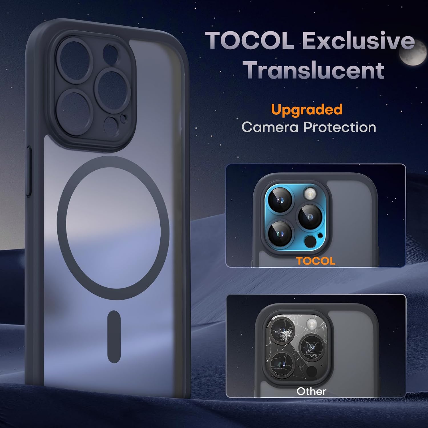 Thumbnail 5 de TOCOL iPhone 13 Pro-skal med MagSafe, magnetring och matt TPU