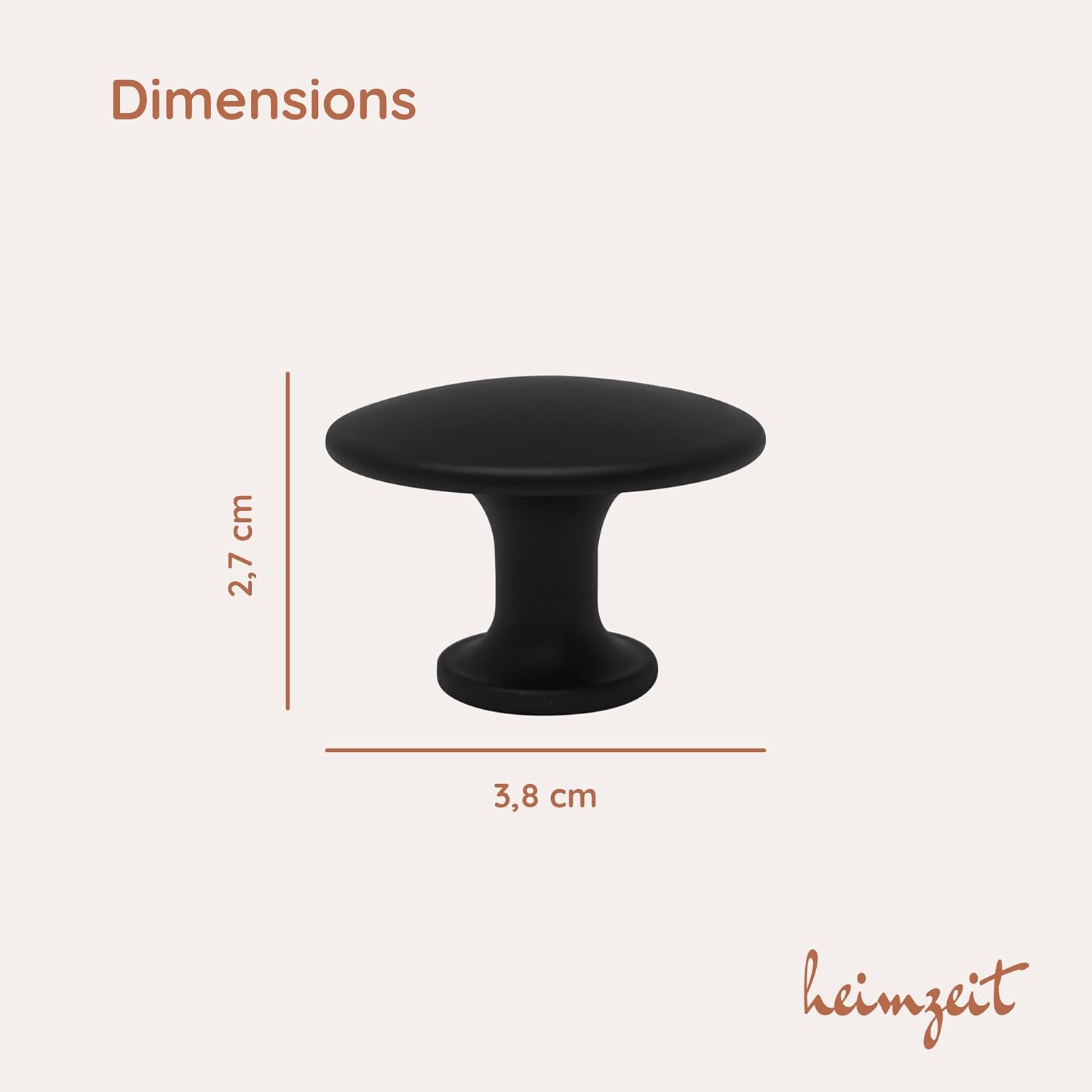 Thumbnail 1 de heimzeit Scandi Cabinet Knobs, 8-Piece Matte Black Zinc Alloy Set