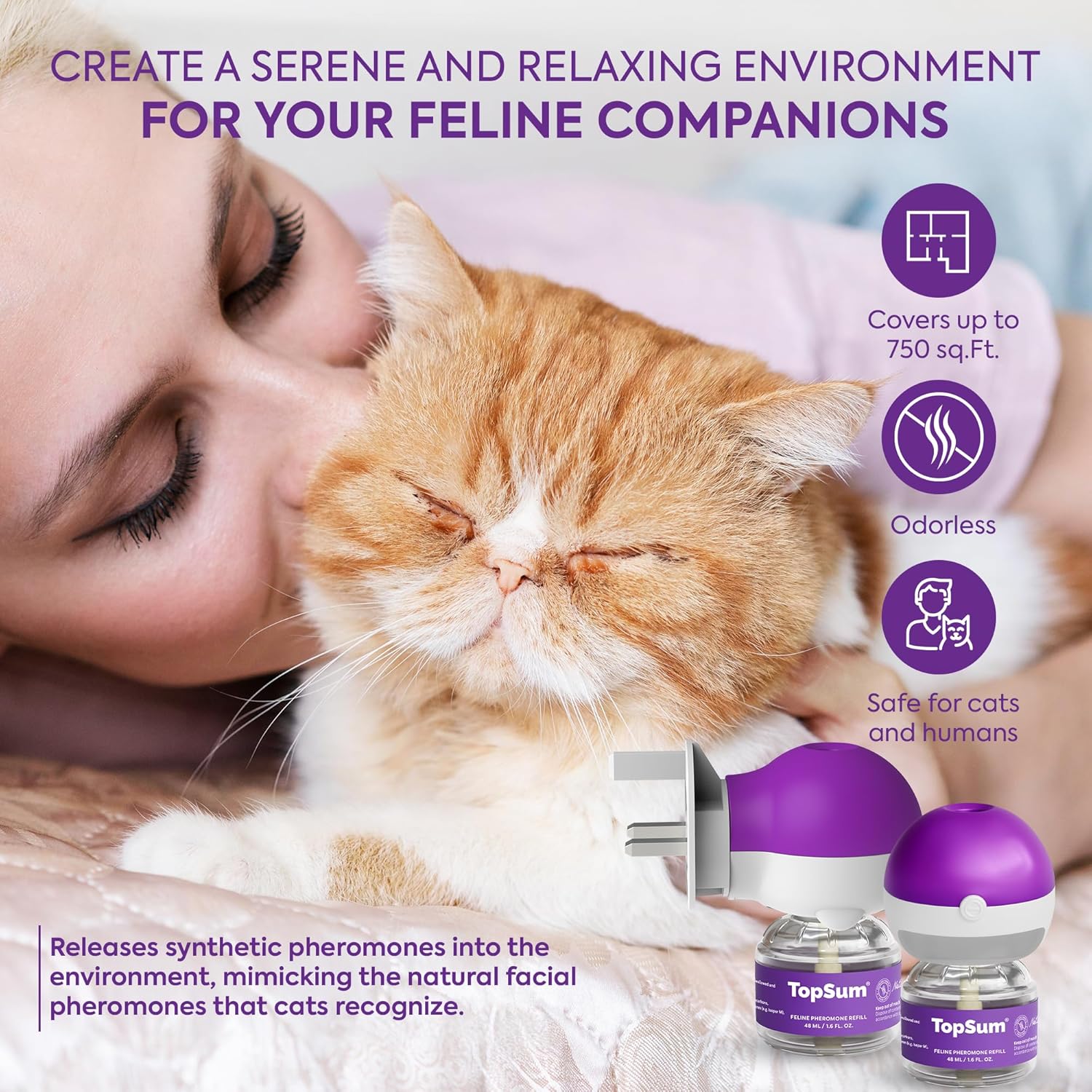 Thumbnail 2 de TopSum Cat Calming Plug-in 2-pack diffuser 🐱