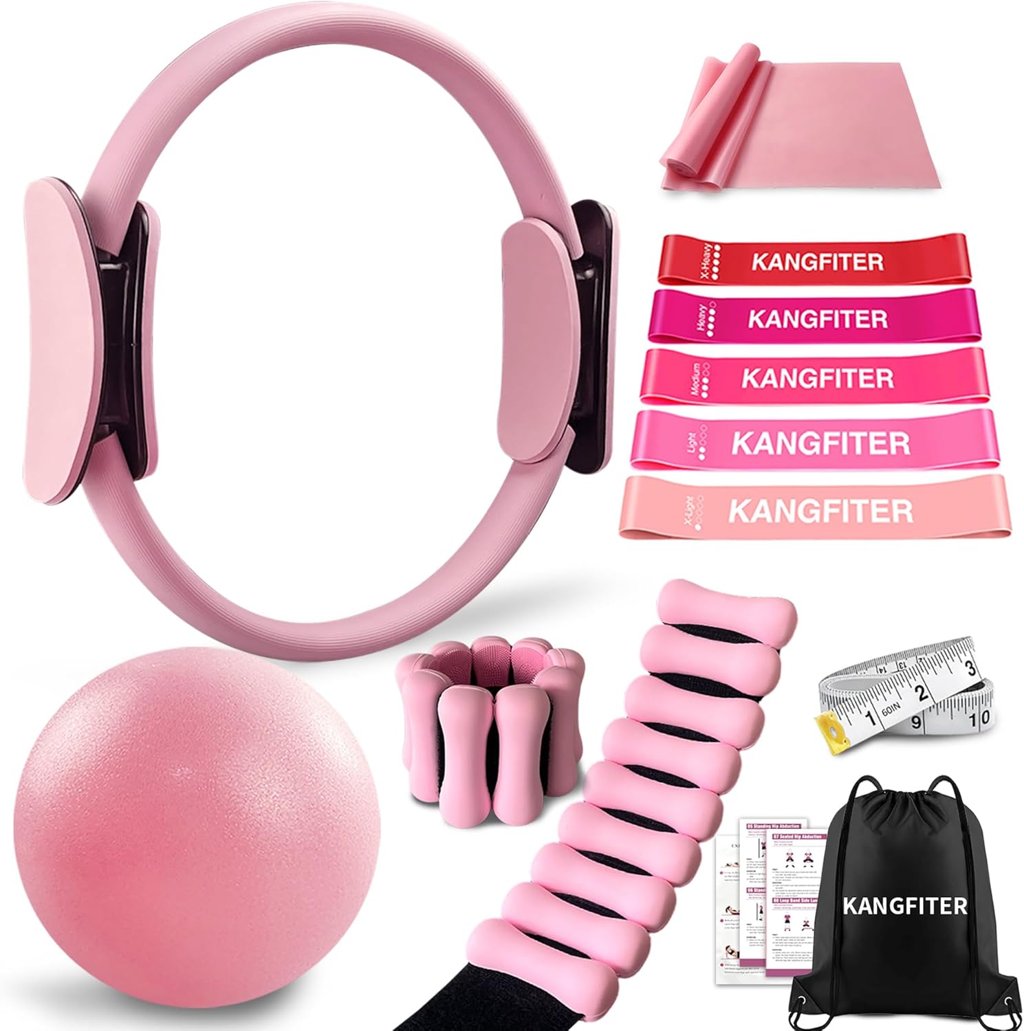 Detalle de KANGFITER Pilates Equipment Kit with Resistance Bands