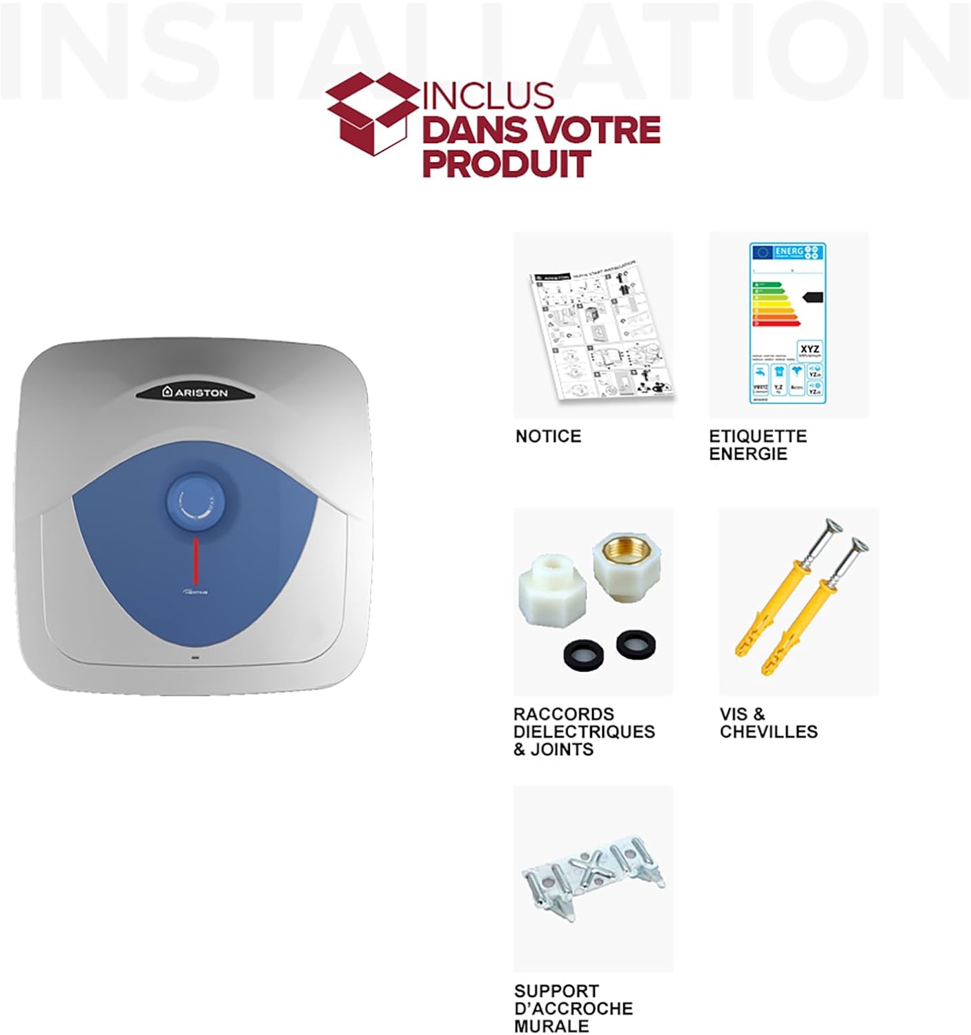 Thumbnail 5 de Ariston Blu Evo RS 15L – Chauffe-eau électrique compact 15 litres, 2000 W, idéal cuisine ou salle de bain